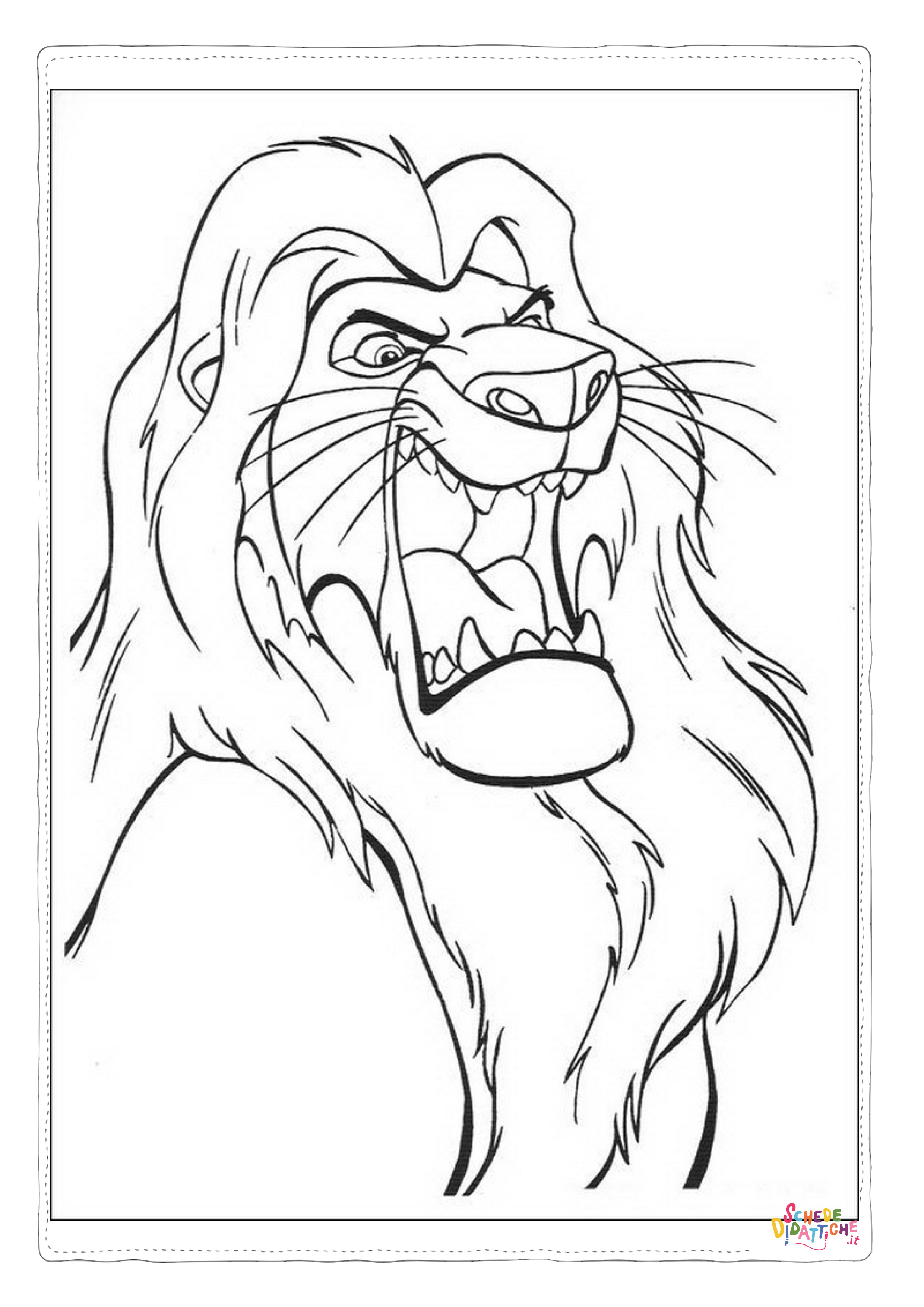 Disegno "Disegno di Re Leone da stampare e colorare 97" Disegno di Re Leone da stampare e colorare 97