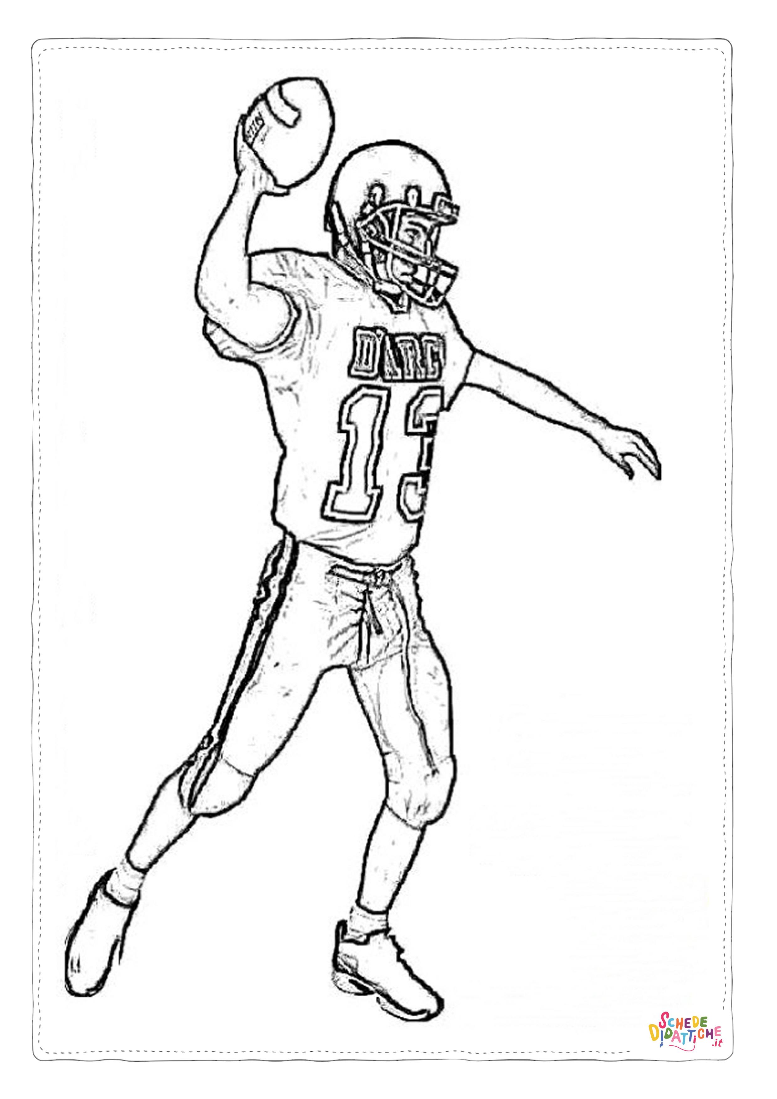 Disegno di football americano da stampare e colorare 21