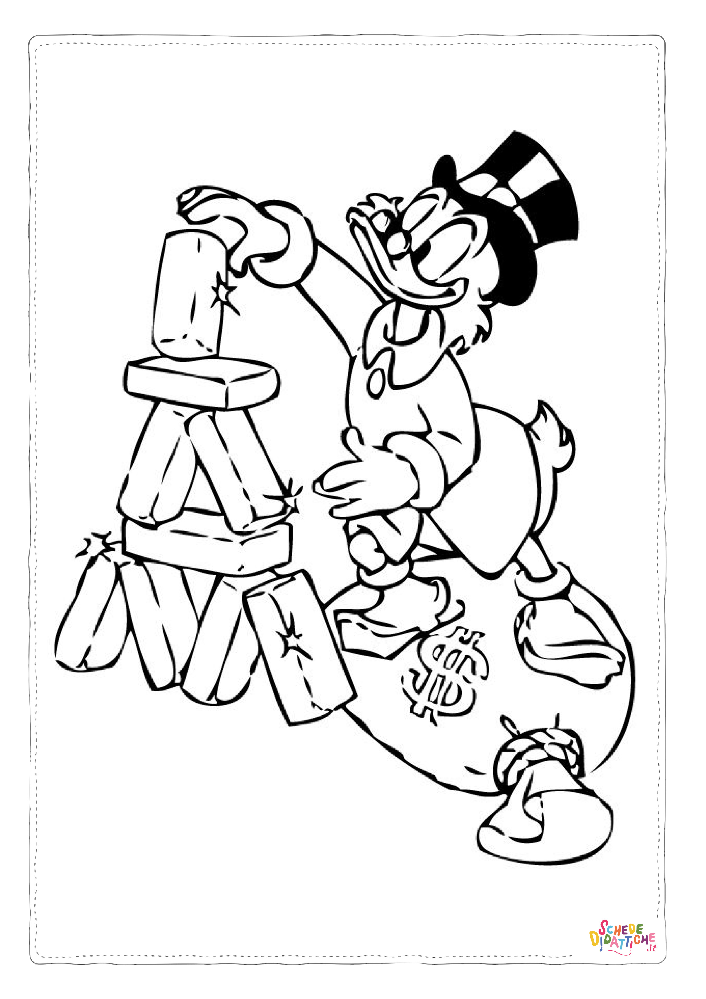 Disegno "Disegno di Zio Paperone da stampare e colorare 3" Disegno di Zio Paperone da stampare e colorare 3