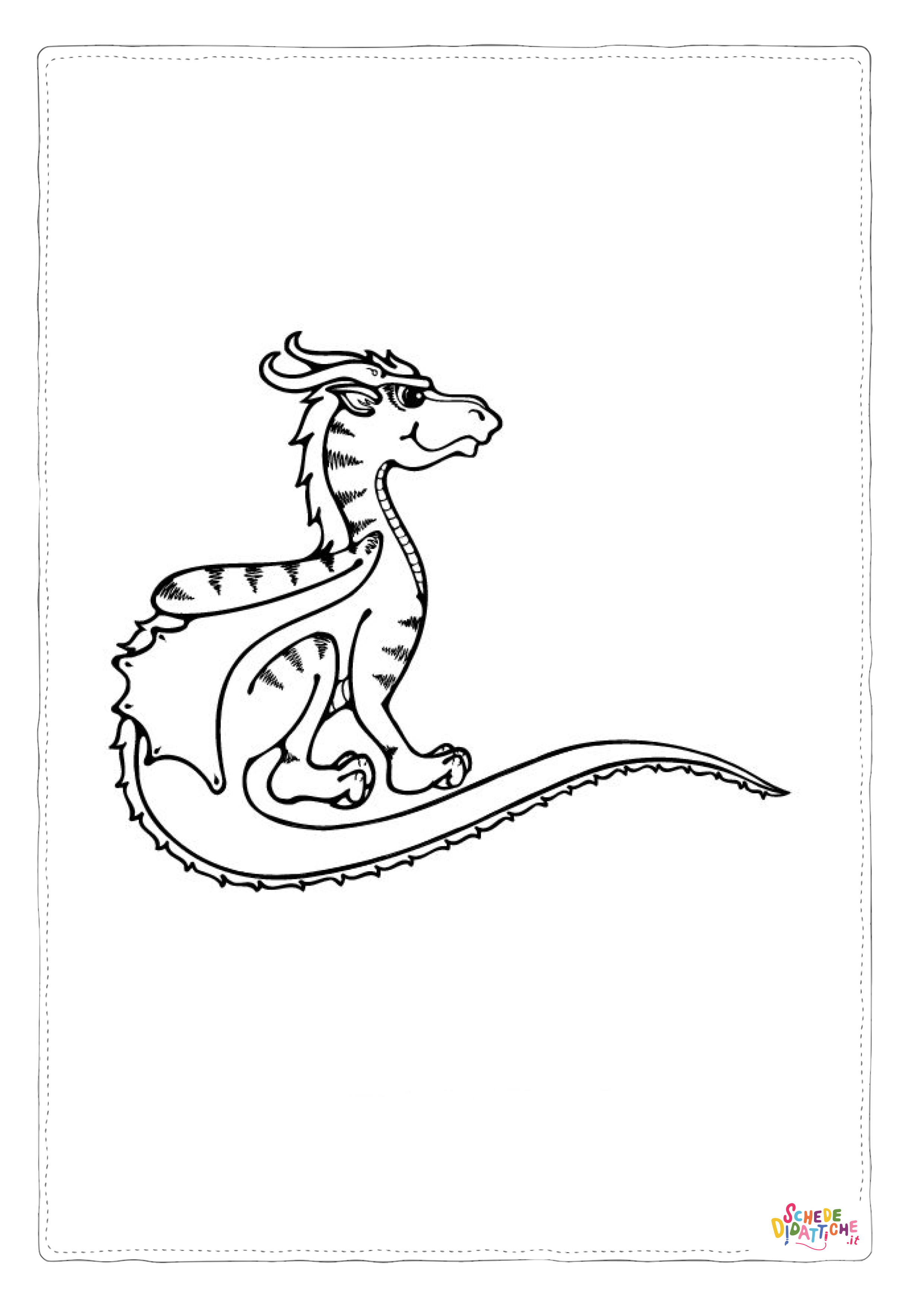 Disegno "Disegno di dragone da stampare e colorare 20" Disegno di dragone da stampare e colorare 20