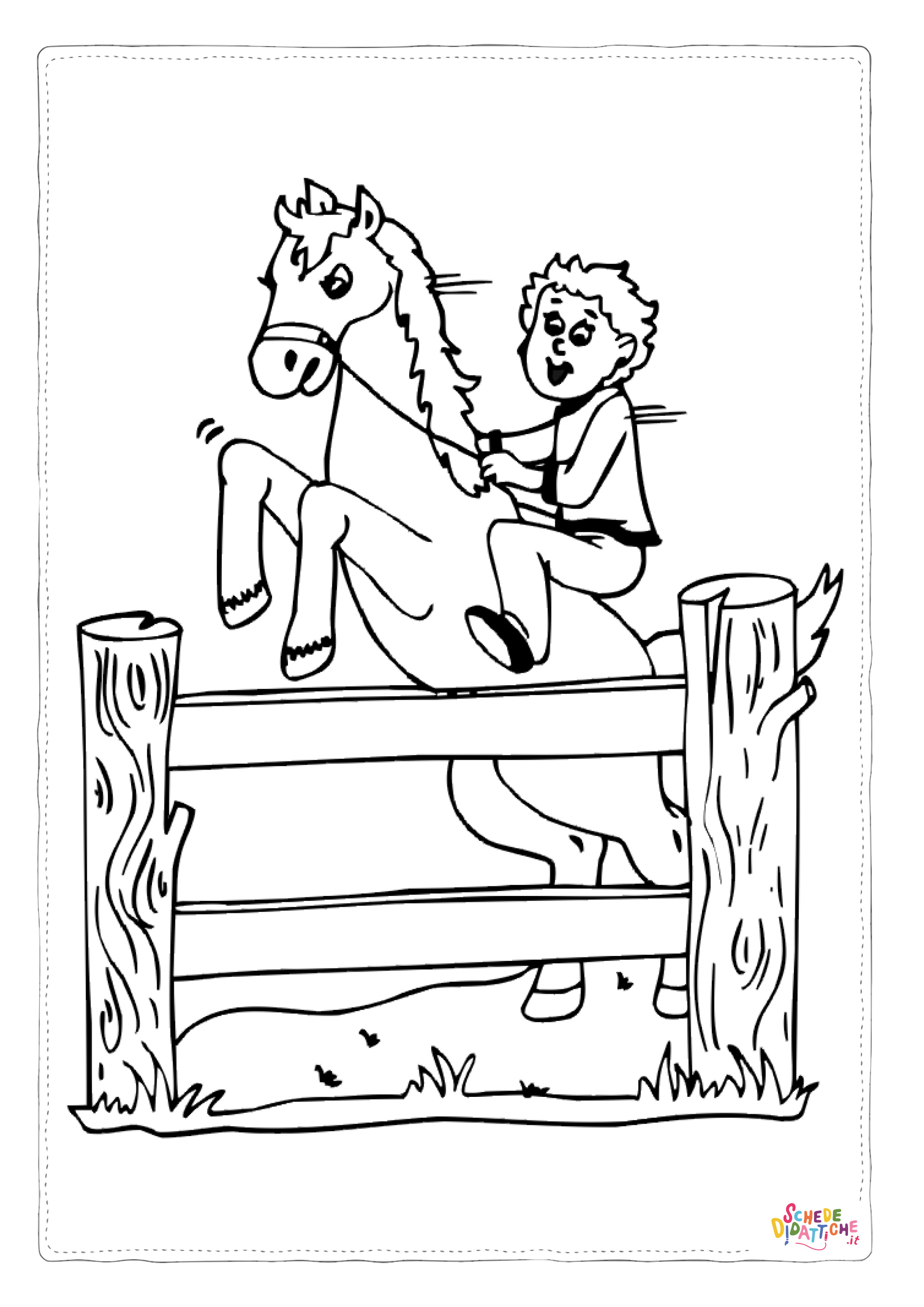 Disegno "Disegno di equitazione da stampare e colorare 14" Disegno di equitazione da stampare e colorare 14