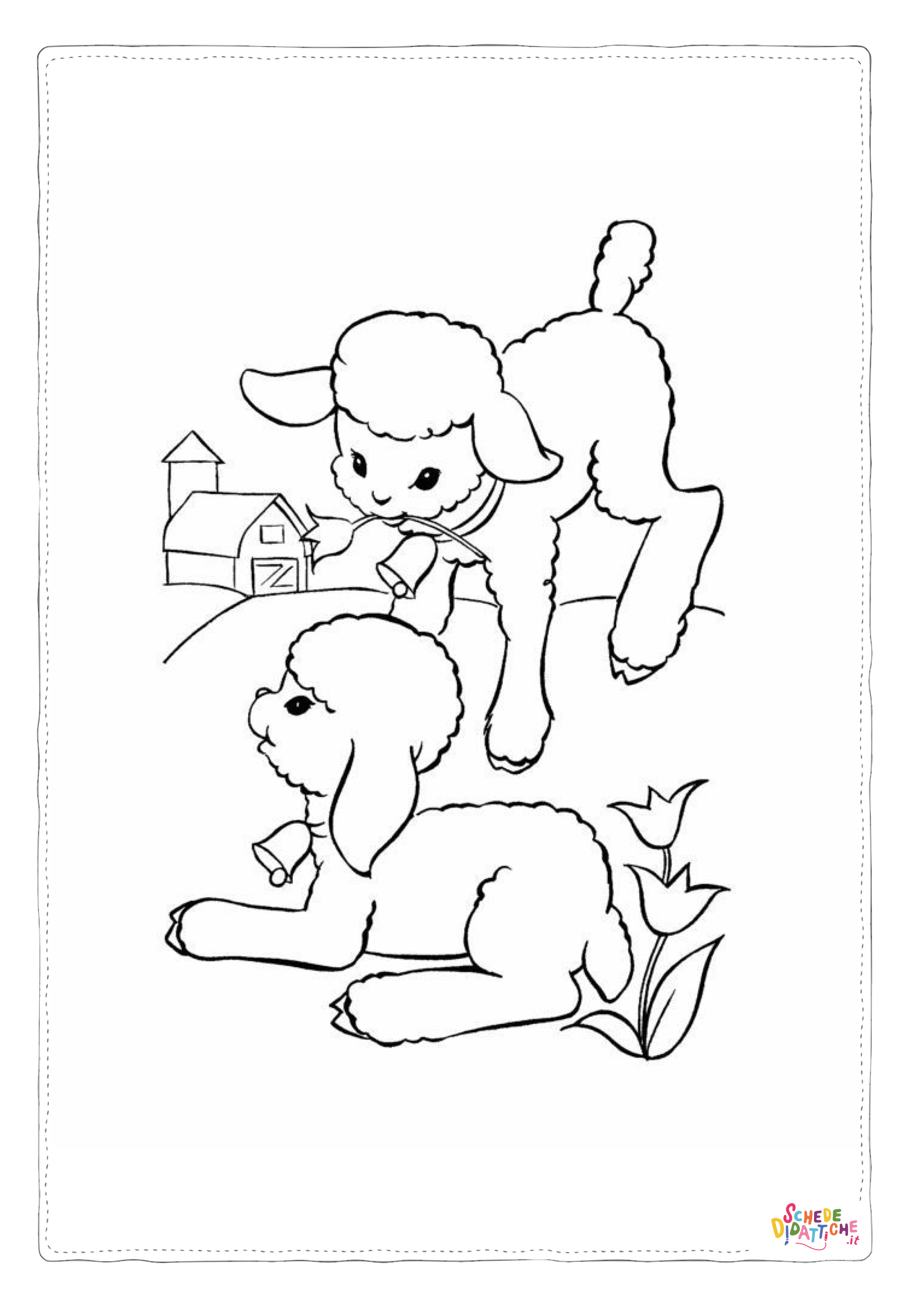 Disegno "Disegno di pecora da stampare e colorare 13" Disegno di pecora da stampare e colorare 13