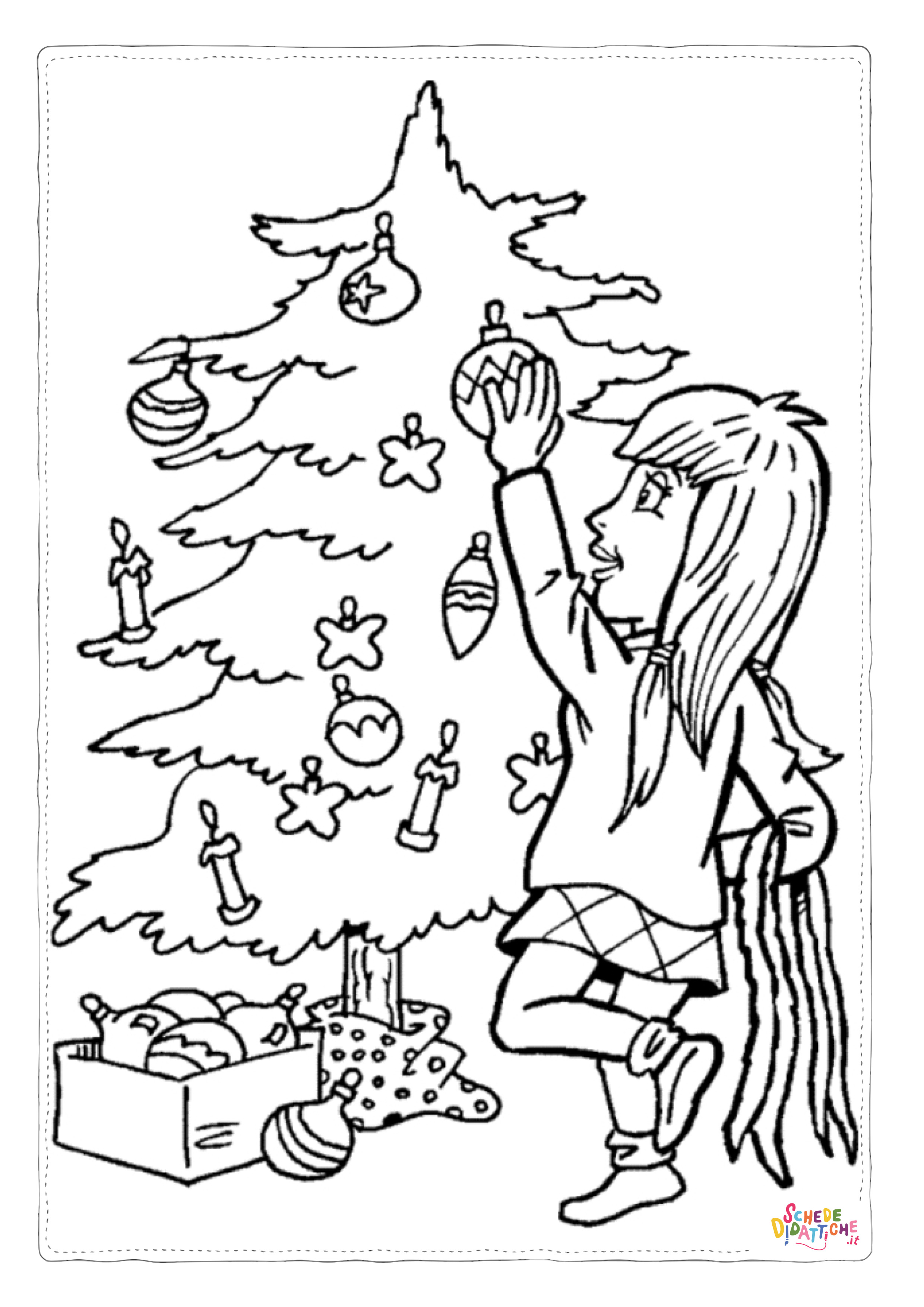 Disegno "Disegno di albero di Natale da stampare e colorare 185" Disegno di albero di Natale da stampare e colorare 185