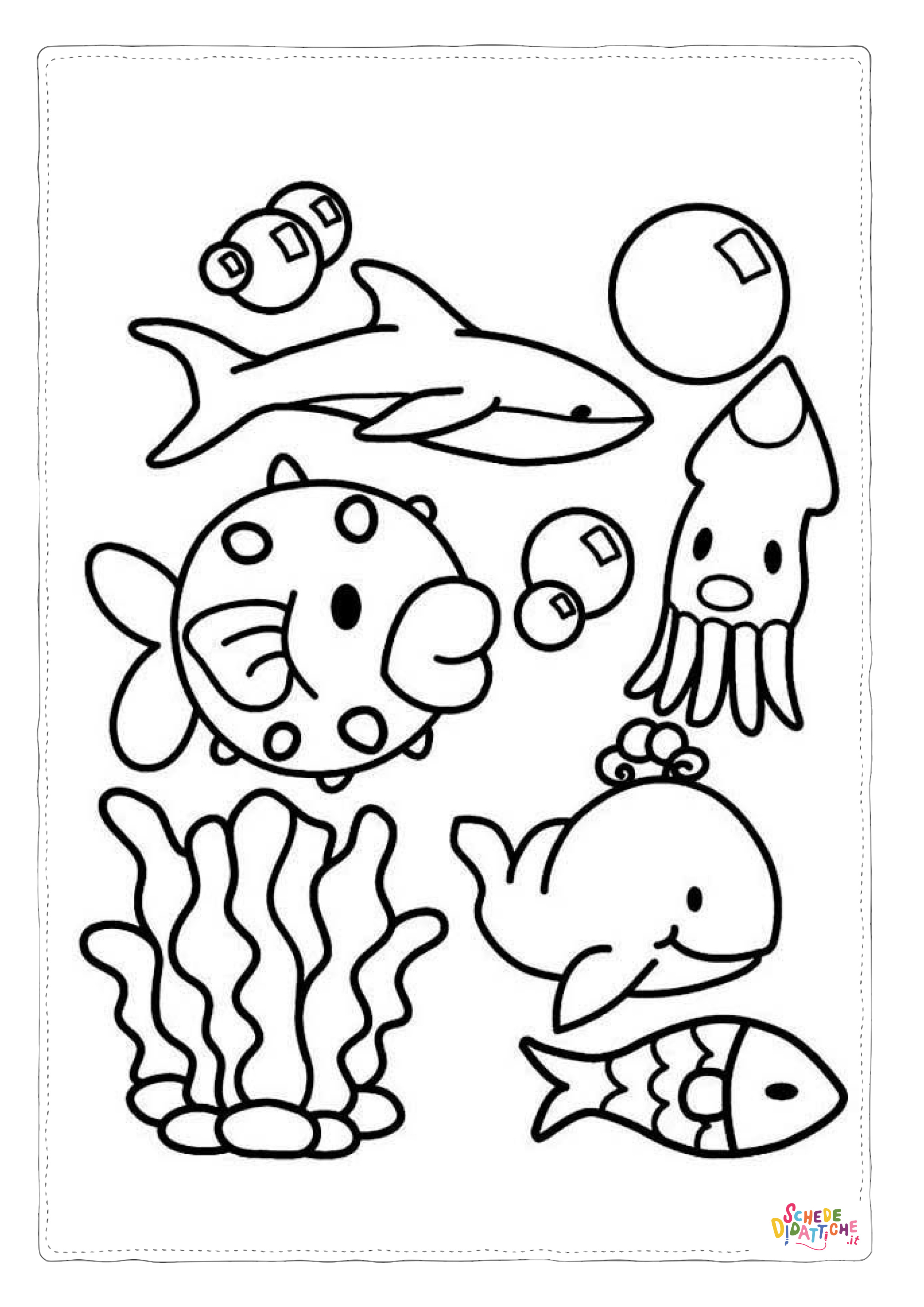 Disegno "Disegno di pesce da stampare e colorare 257" Disegno di pesce da stampare e colorare 257