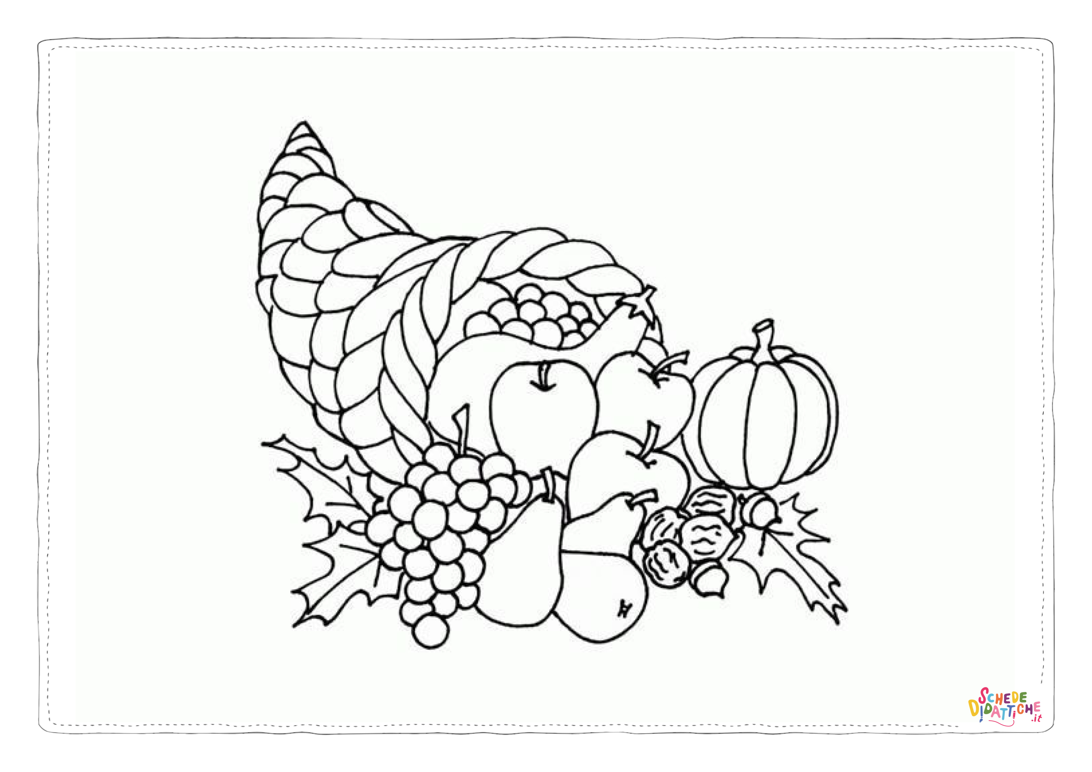 Disegno di cesto di frutta da stampare e colorare 47