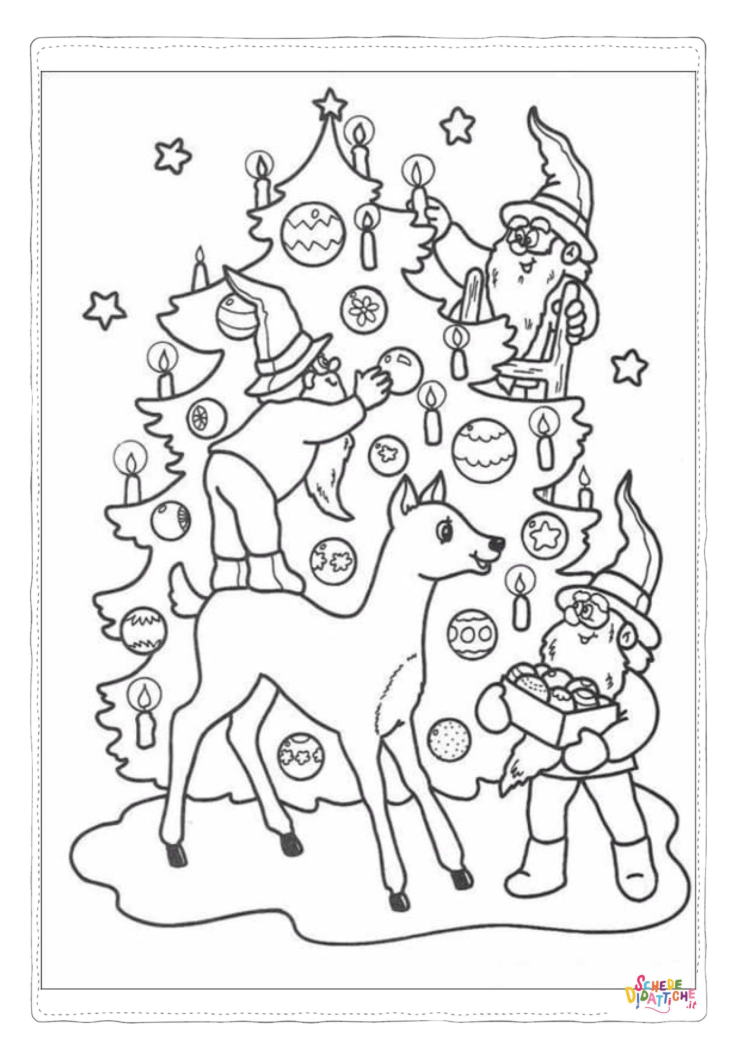 Disegno di albero di Natale da stampare e colorare 136