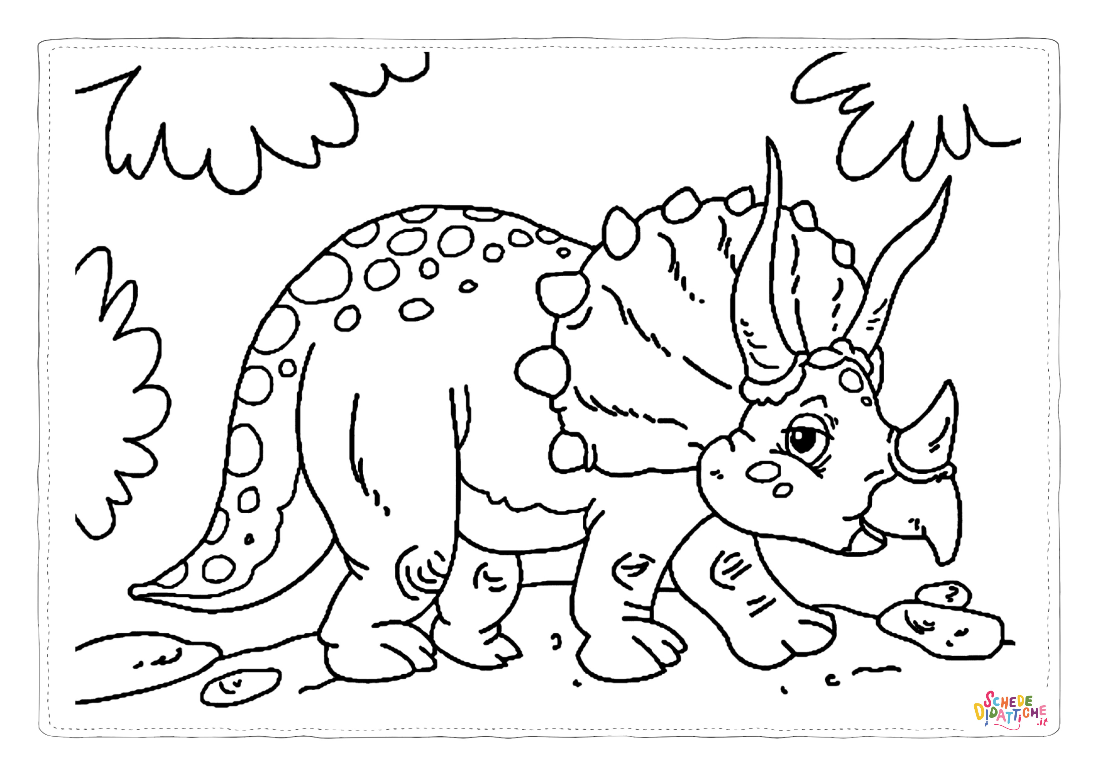 Disegno di Triceratopo da stampare e colorare 8