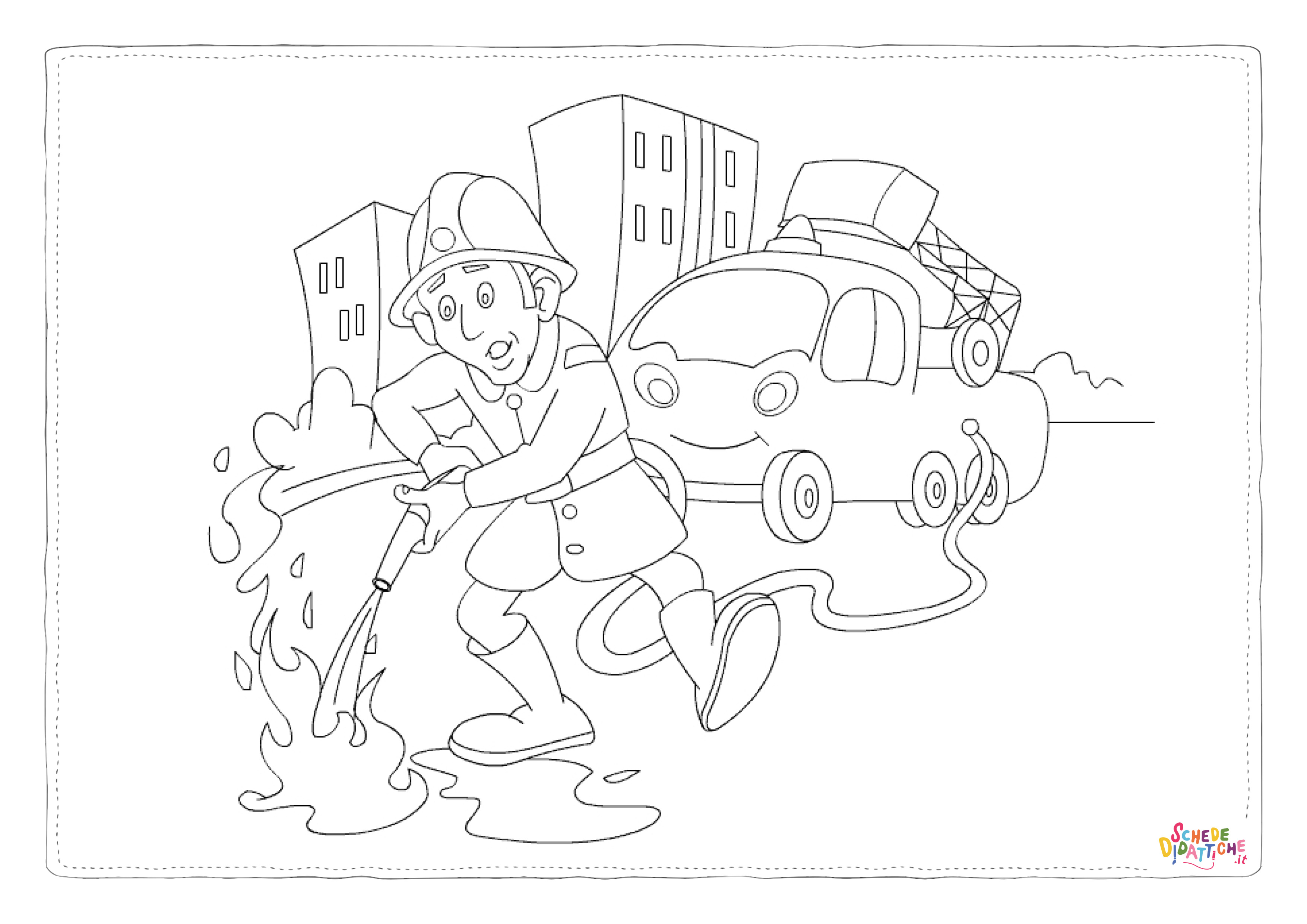 Disegno di pompiere da stampare e colorare 52