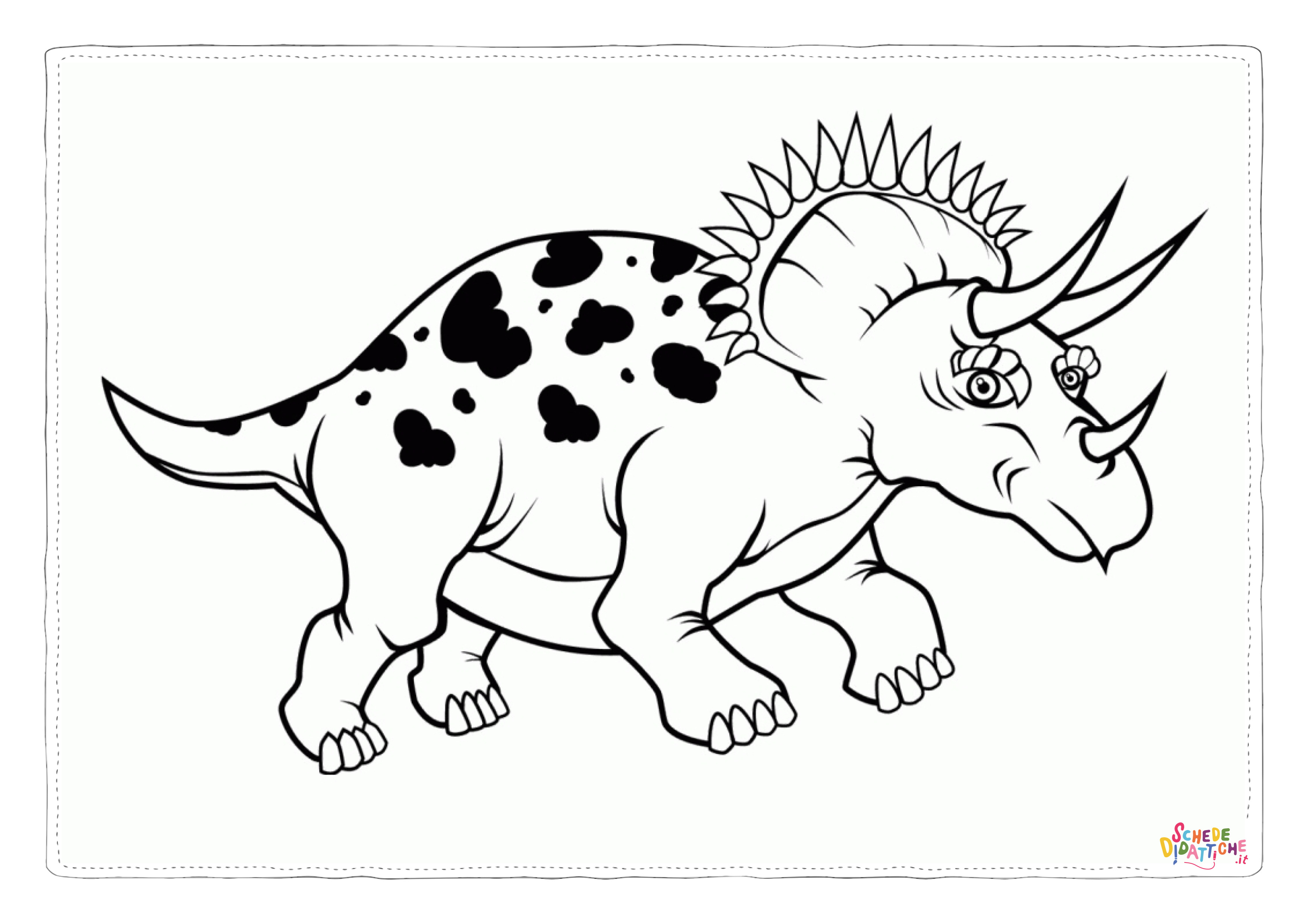 Disegno di Triceratopo da stampare e colorare 9