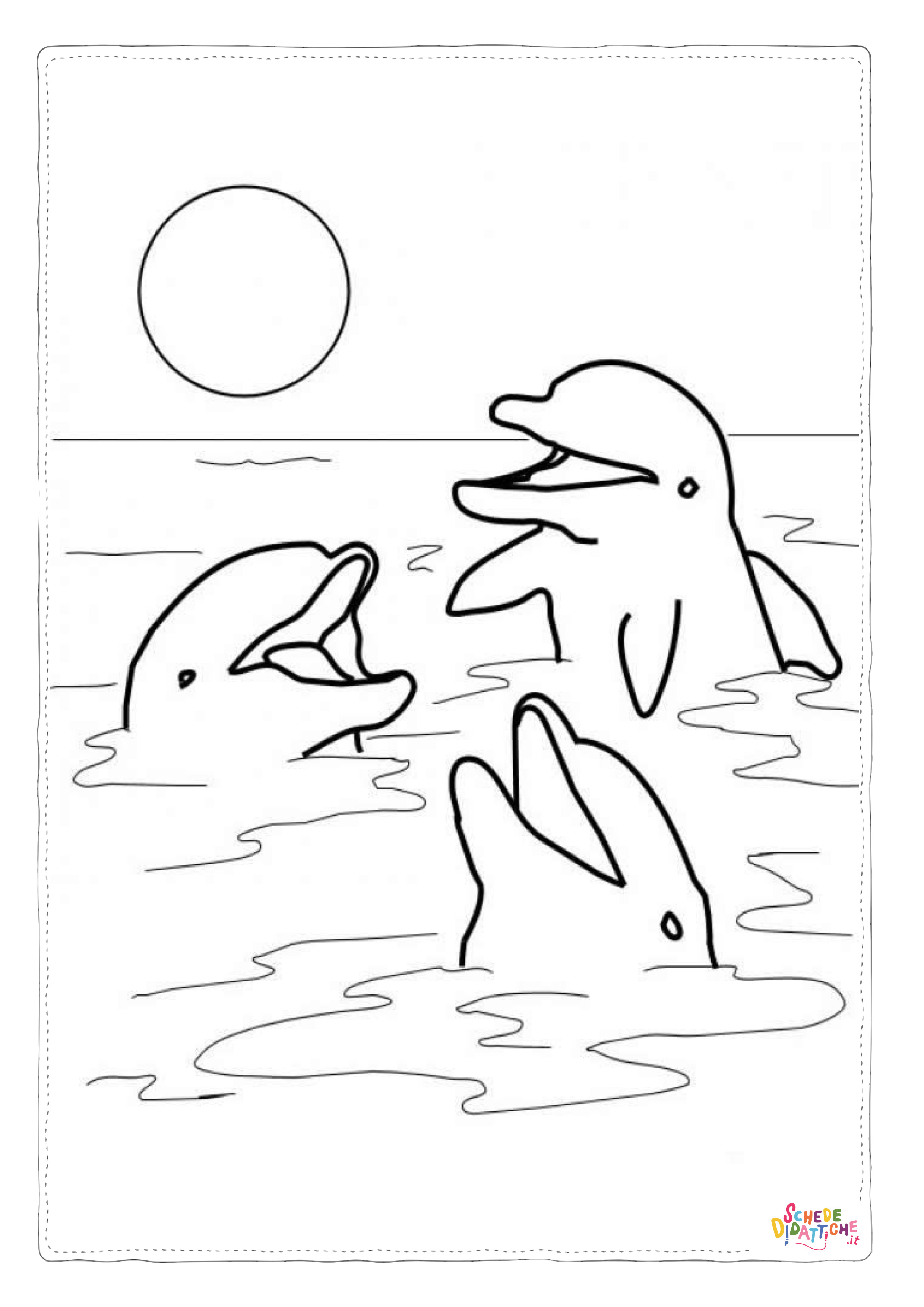 Disegno "Disegno di delfino da stampare e colorare 6" Disegno di delfino da stampare e colorare 6