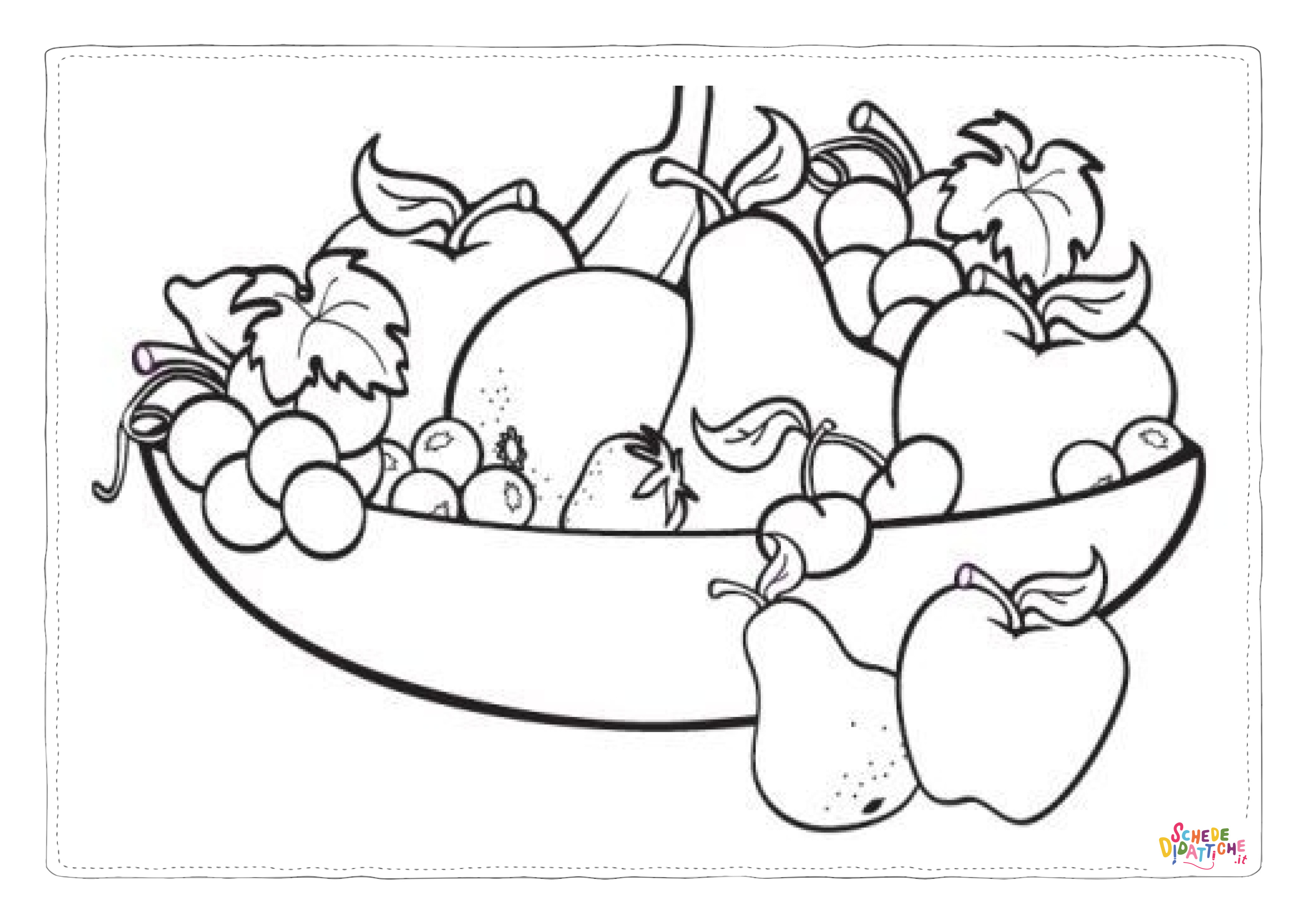 Disegno di cesto di frutta da stampare e colorare 40