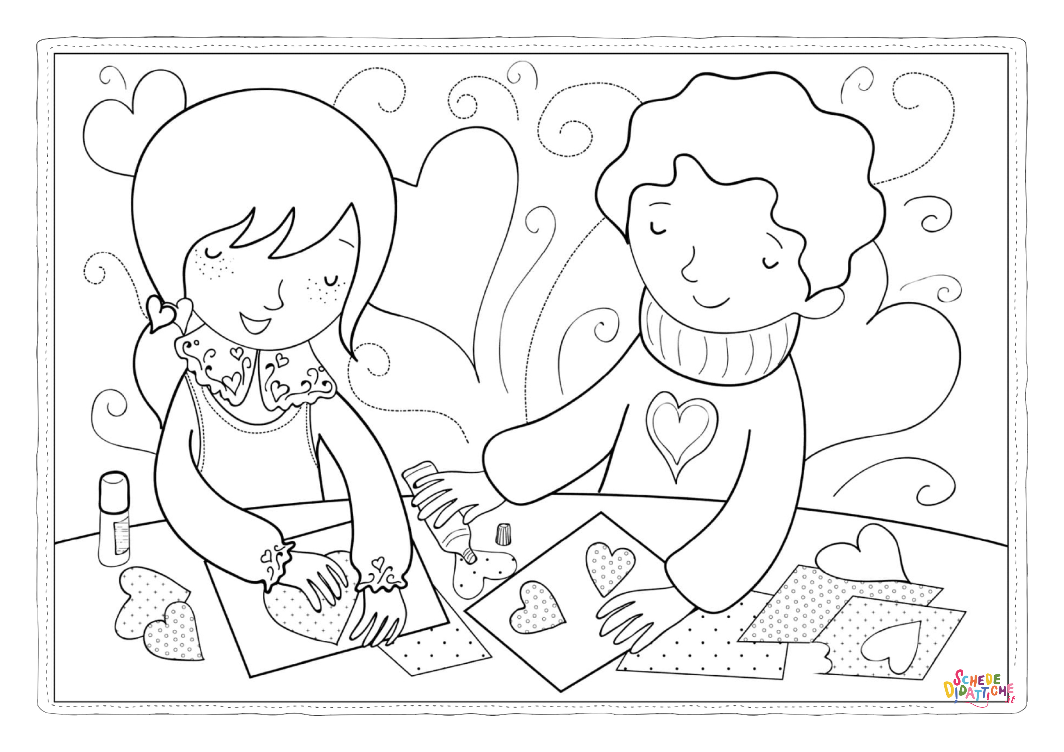 Disegno "Disegno di San Valentino da stampare e colorare 28" Disegno di San Valentino da stampare e colorare 28
