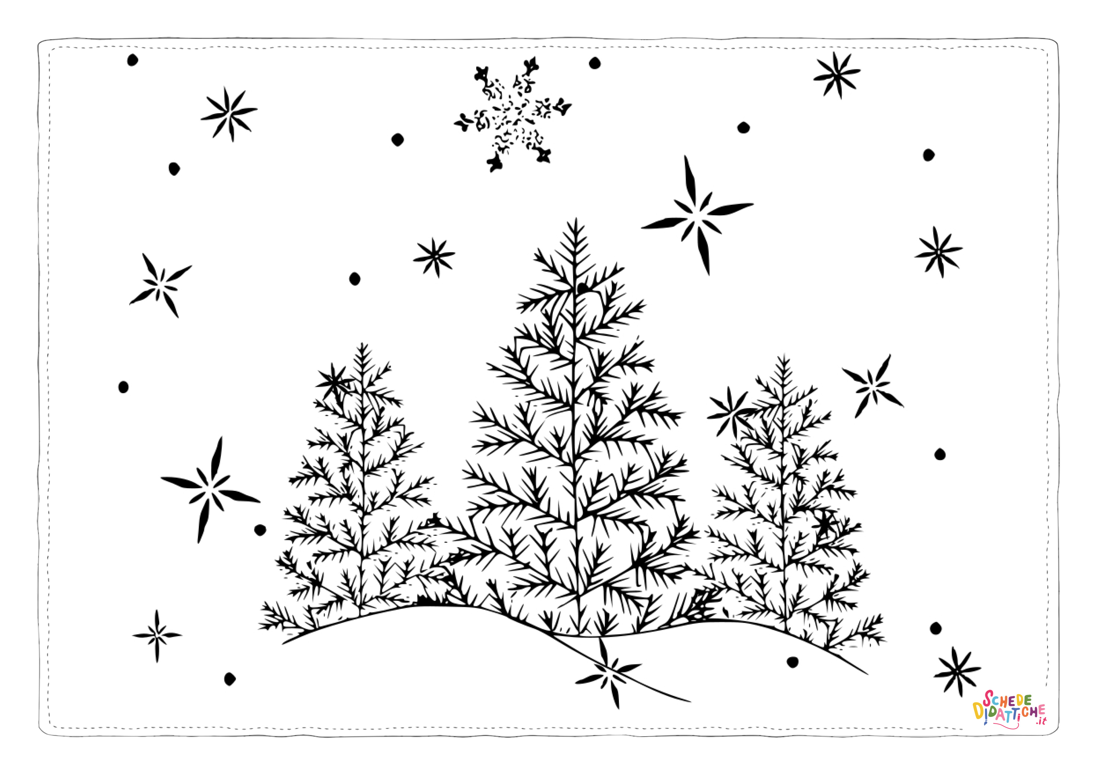 Disegno "Disegno di albero di Natale da stampare e colorare 198" Disegno di albero di Natale da stampare e colorare 198
