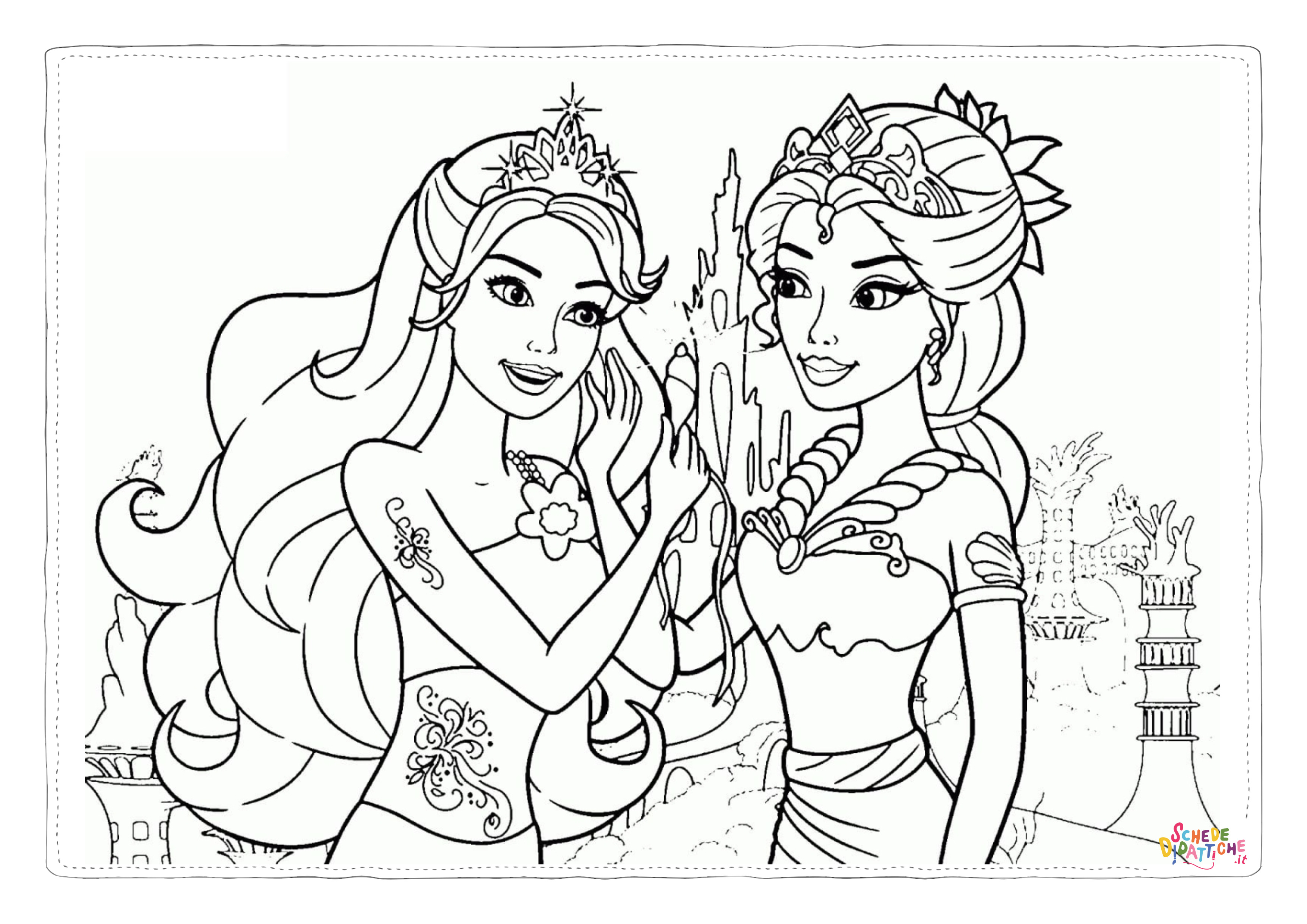 Disegno "Disegno di Barbie Principessa da stampare e colorare 18" Disegno di Barbie Principessa da stampare e colorare 18