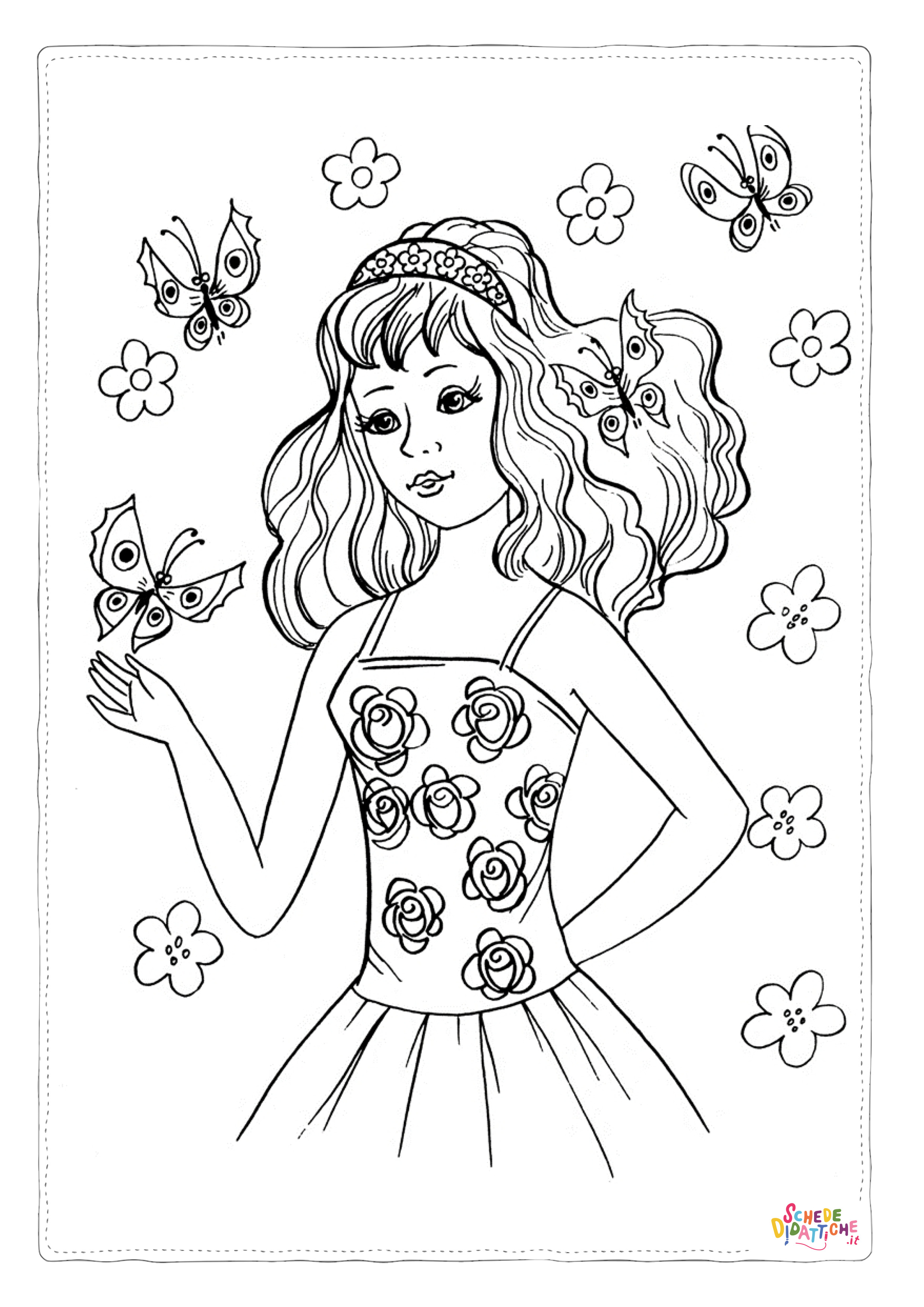 Disegno "Disegno di fata da stampare e colorare 54" Disegno di fata da stampare e colorare 54