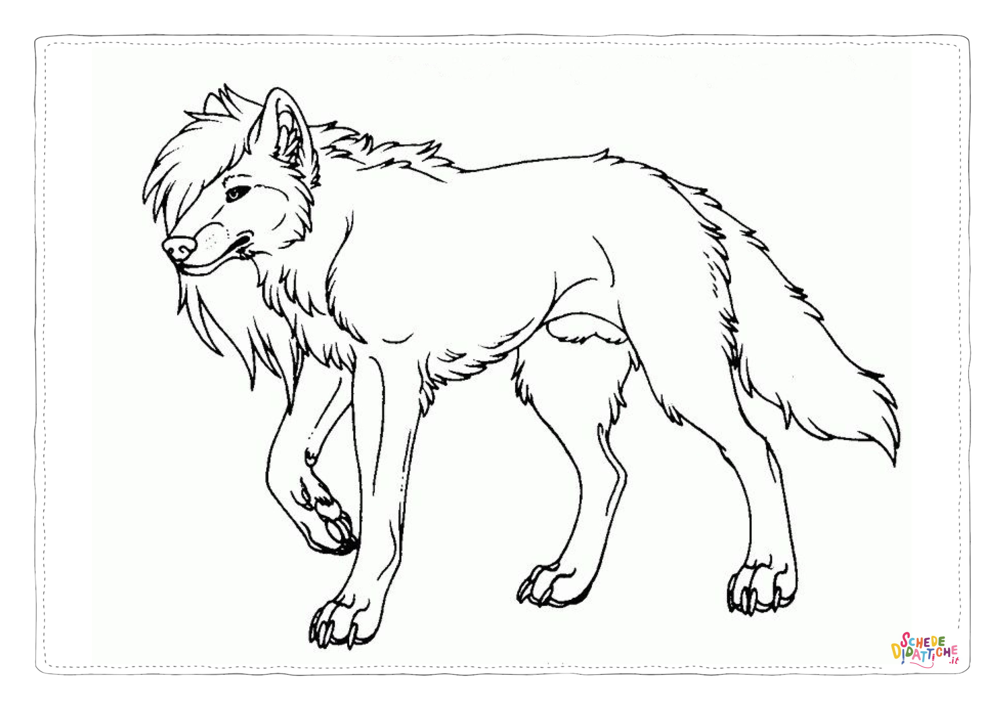 Disegno di lupo da stampare e colorare 52