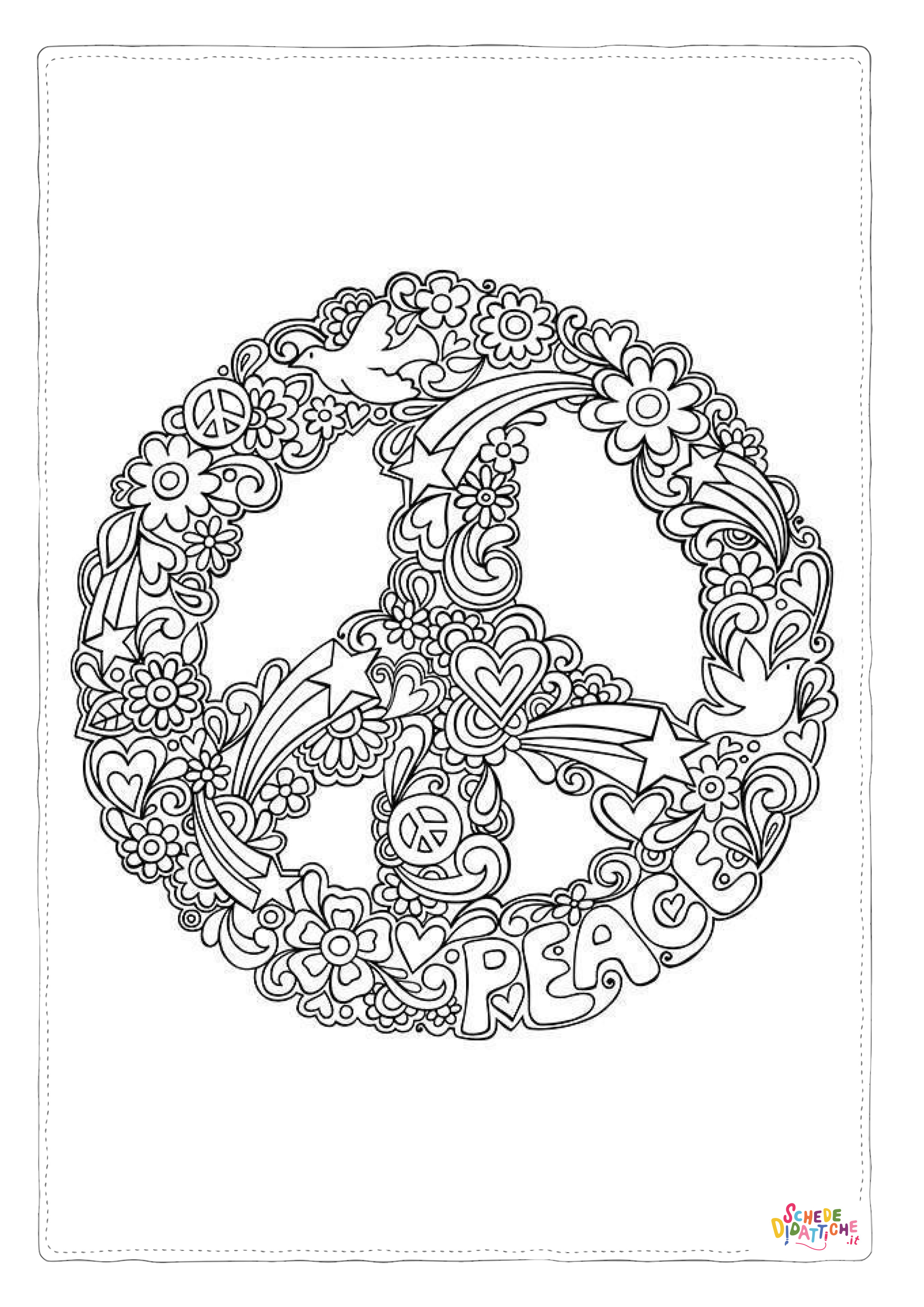 Disegno "Disegno di simbolo della Pace da stampare e colorare 18" Disegno di simbolo della Pace da stampare e colorare 18