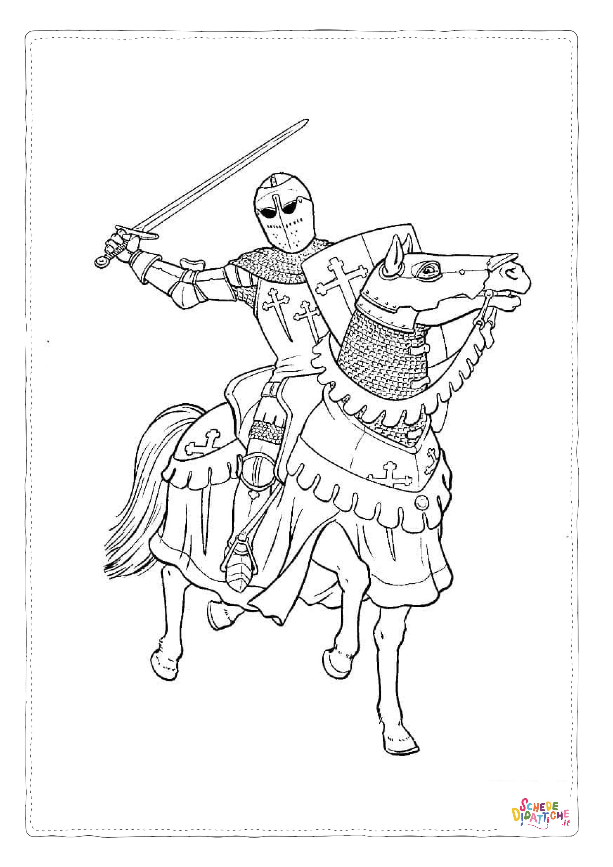 Disegno "Disegno di cavaliere da stampare e colorare 6" Disegno di cavaliere da stampare e colorare 6