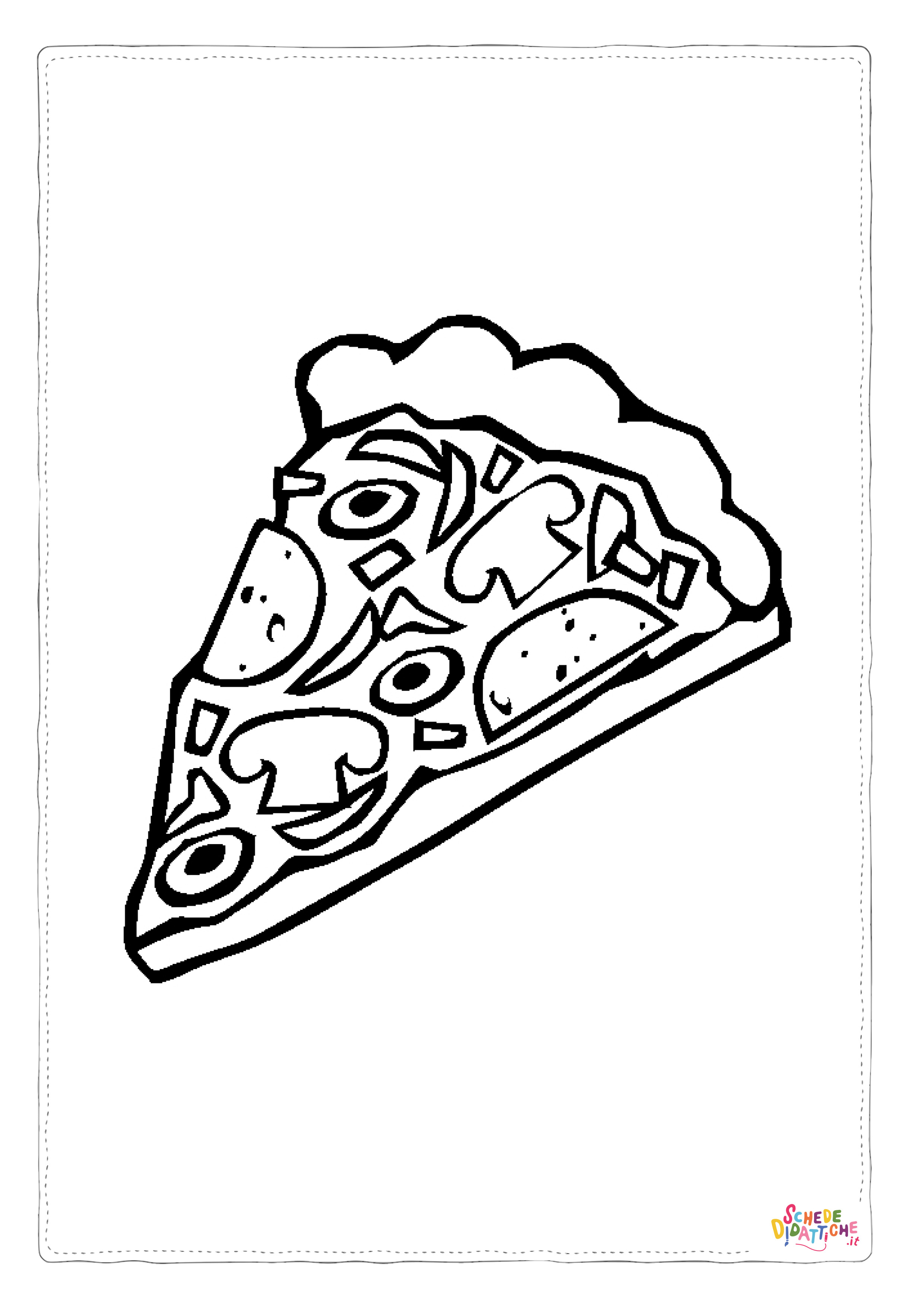 Disegno di pizza da stampare e colorare 17