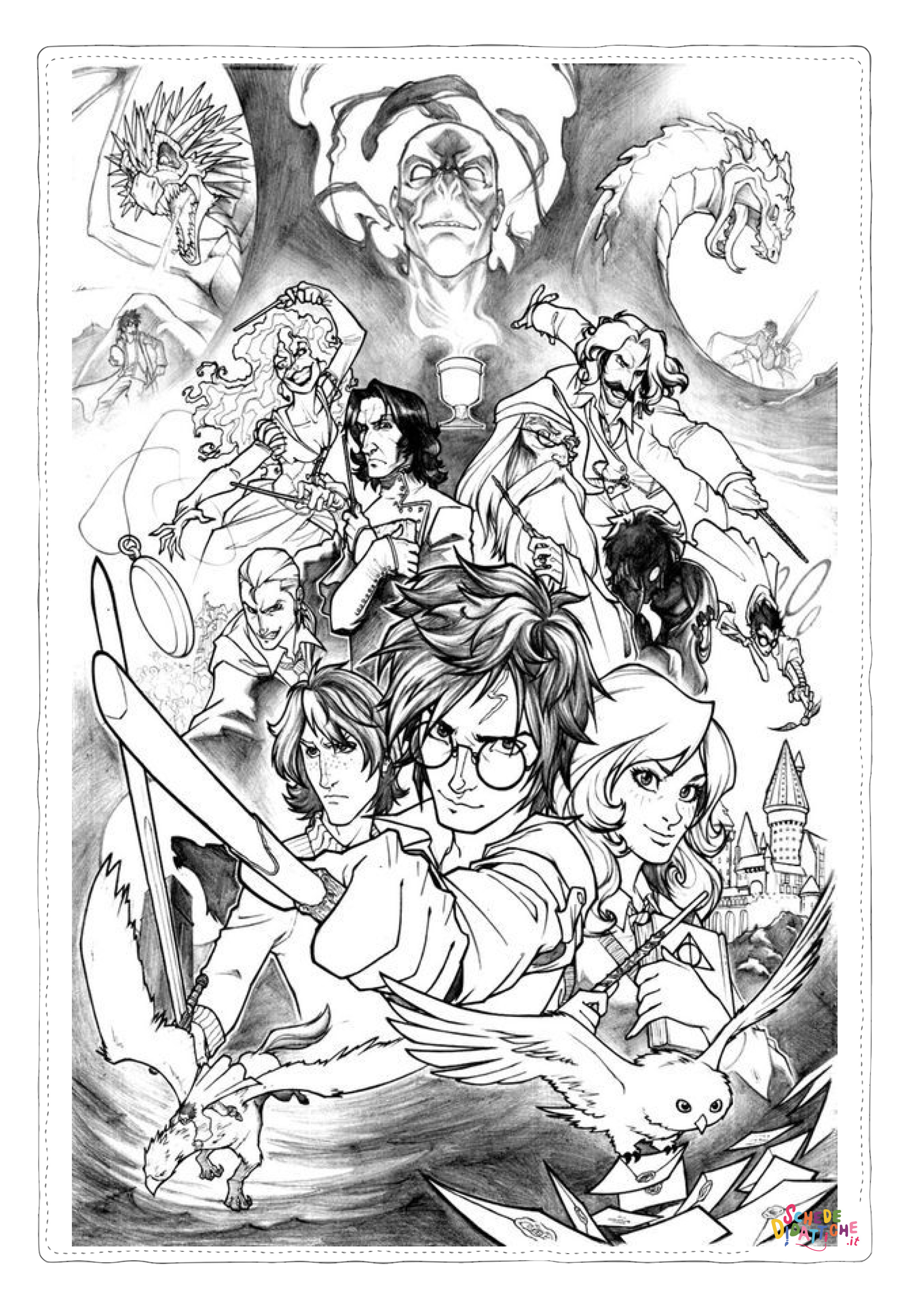 Disegno "Disegno di Harry Potter da stampare e colorare 6" Disegno di Harry Potter da stampare e colorare 6