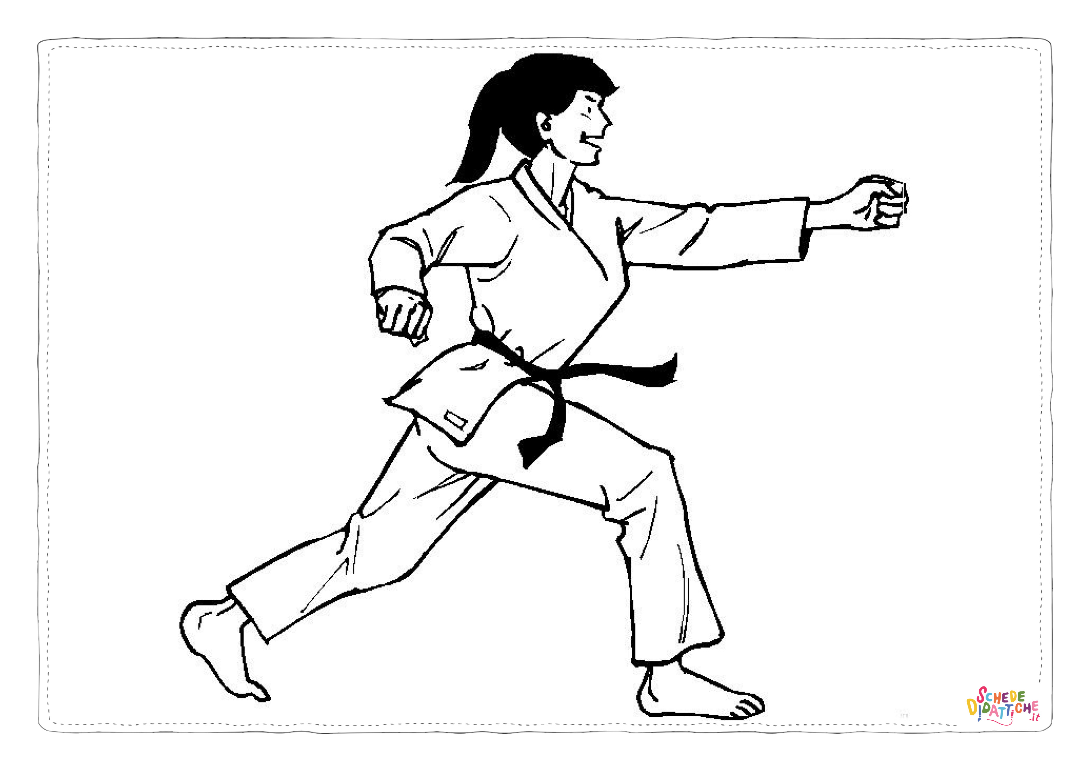 Disegno di karate da stampare e colorare 8