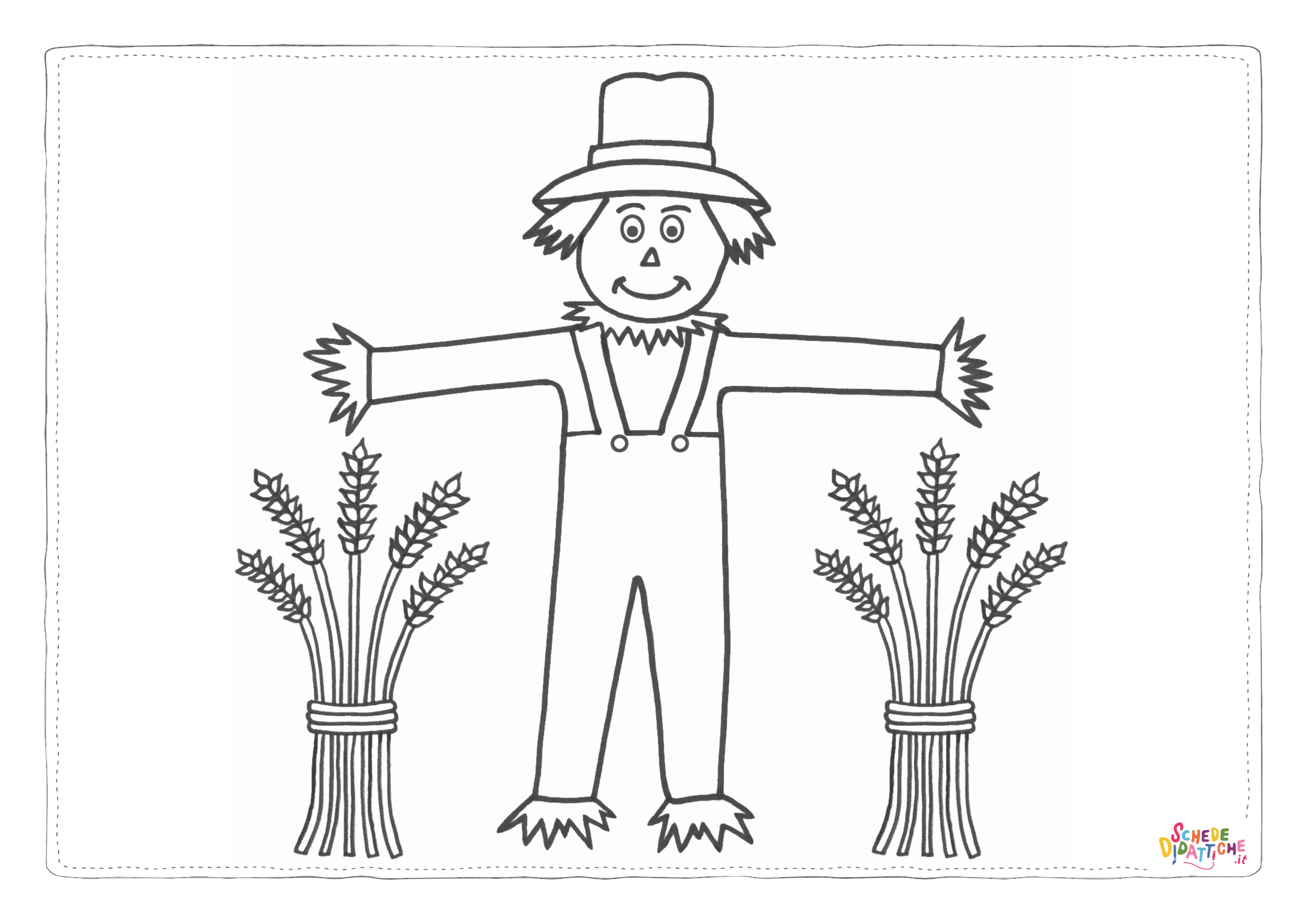 Disegno "Disegno di spaventapasseri da stampare e colorare 1" Disegno di spaventapasseri da stampare e colorare 1