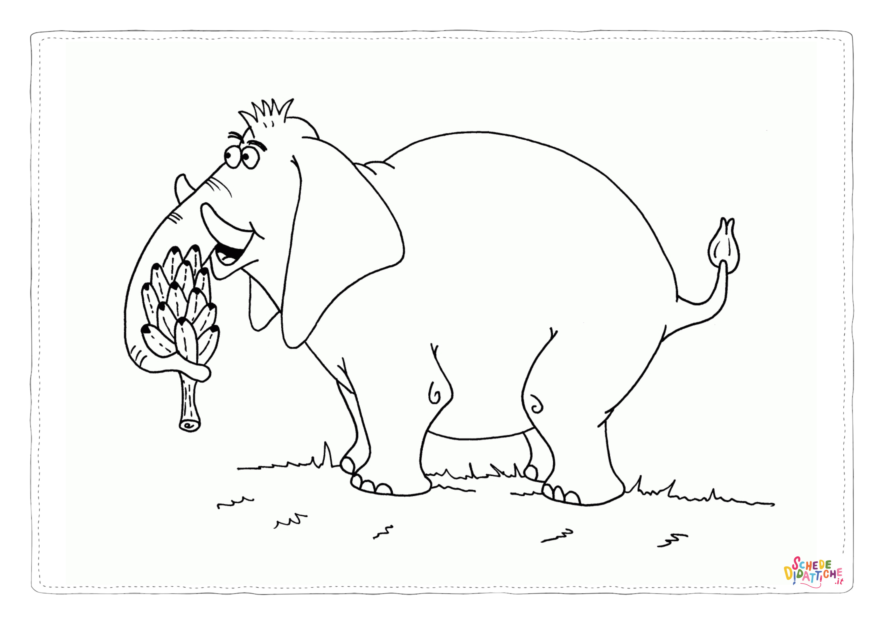 Disegno "Disegno di elefante da stampare e colorare 112" Disegno di elefante da stampare e colorare 112