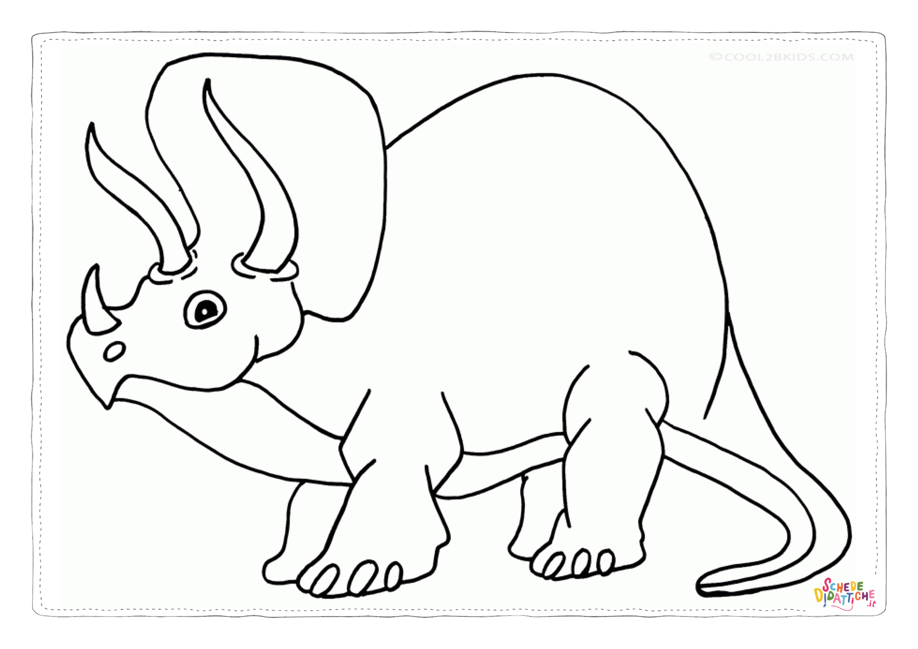 Disegno di Triceratopo da stampare e colorare 7