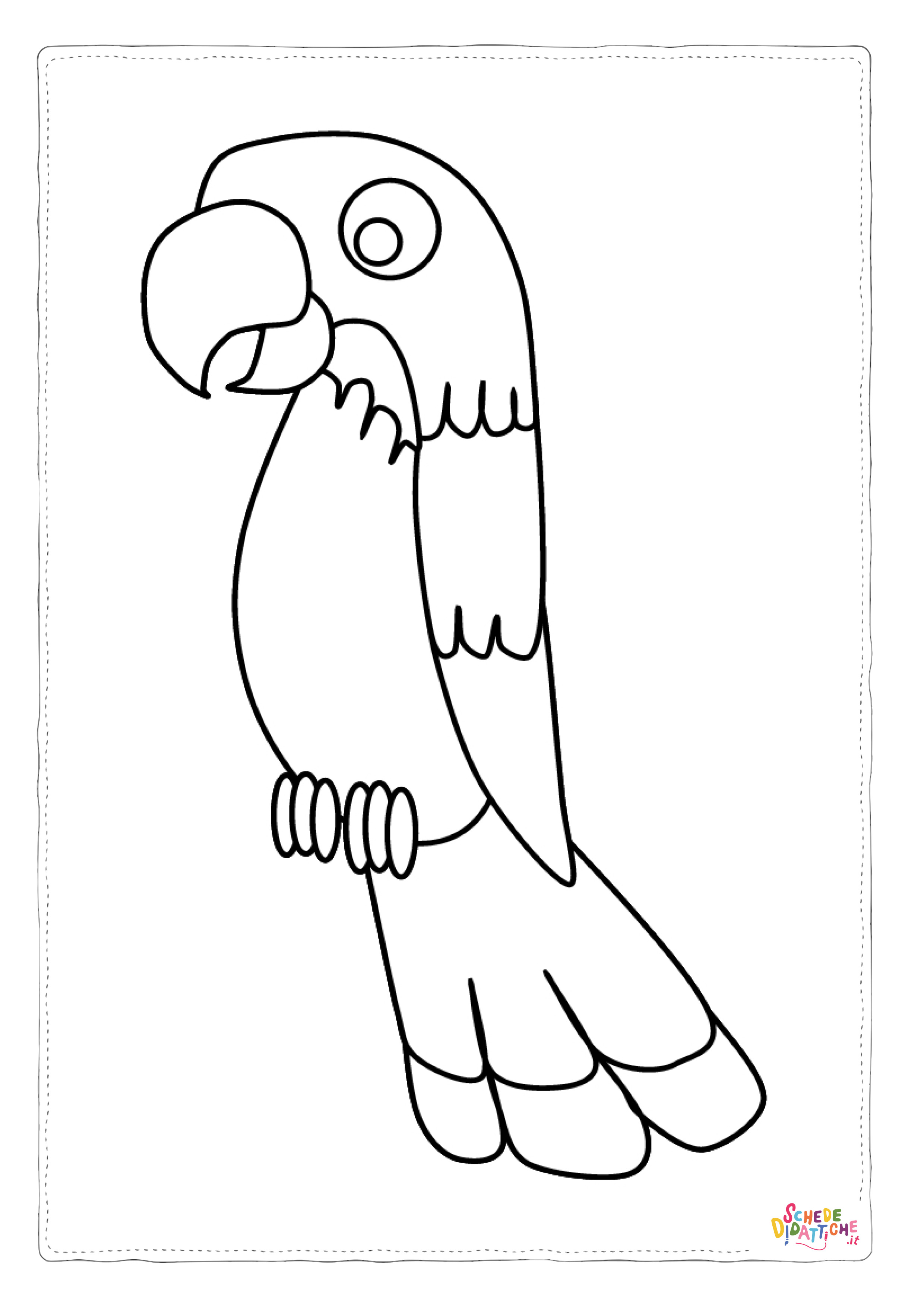 Disegno di pappagallo da stampare e colorare 8