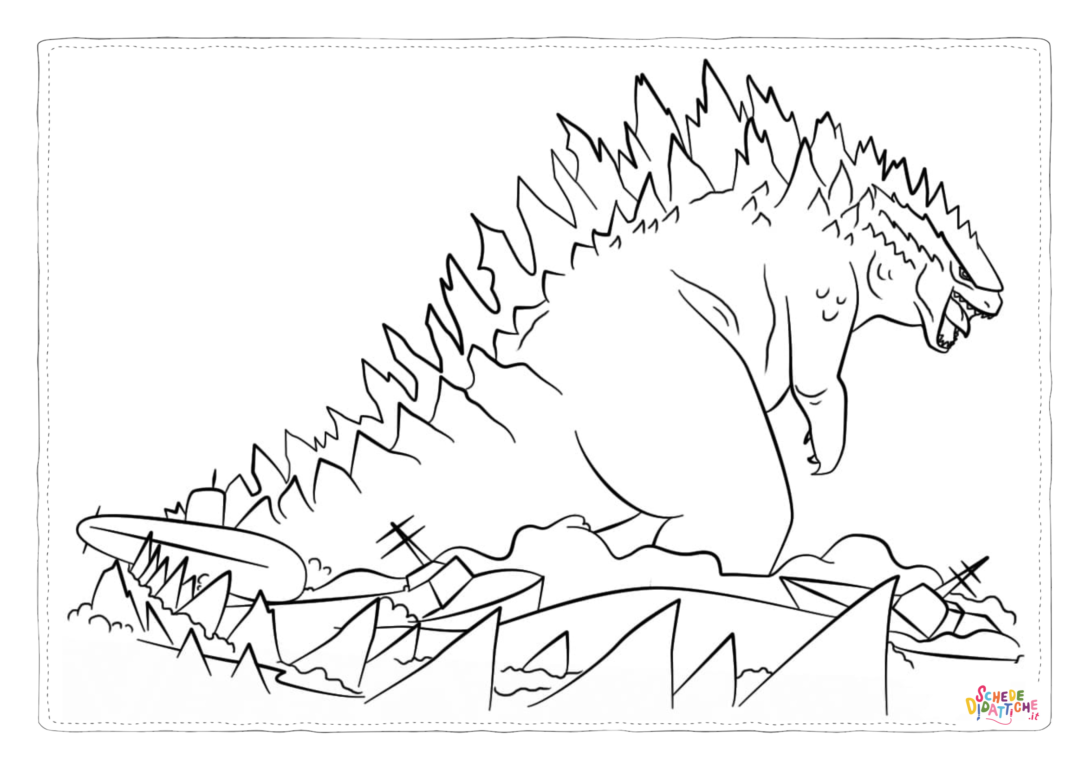 Disegno di Godzilla da stampare e colorare 12