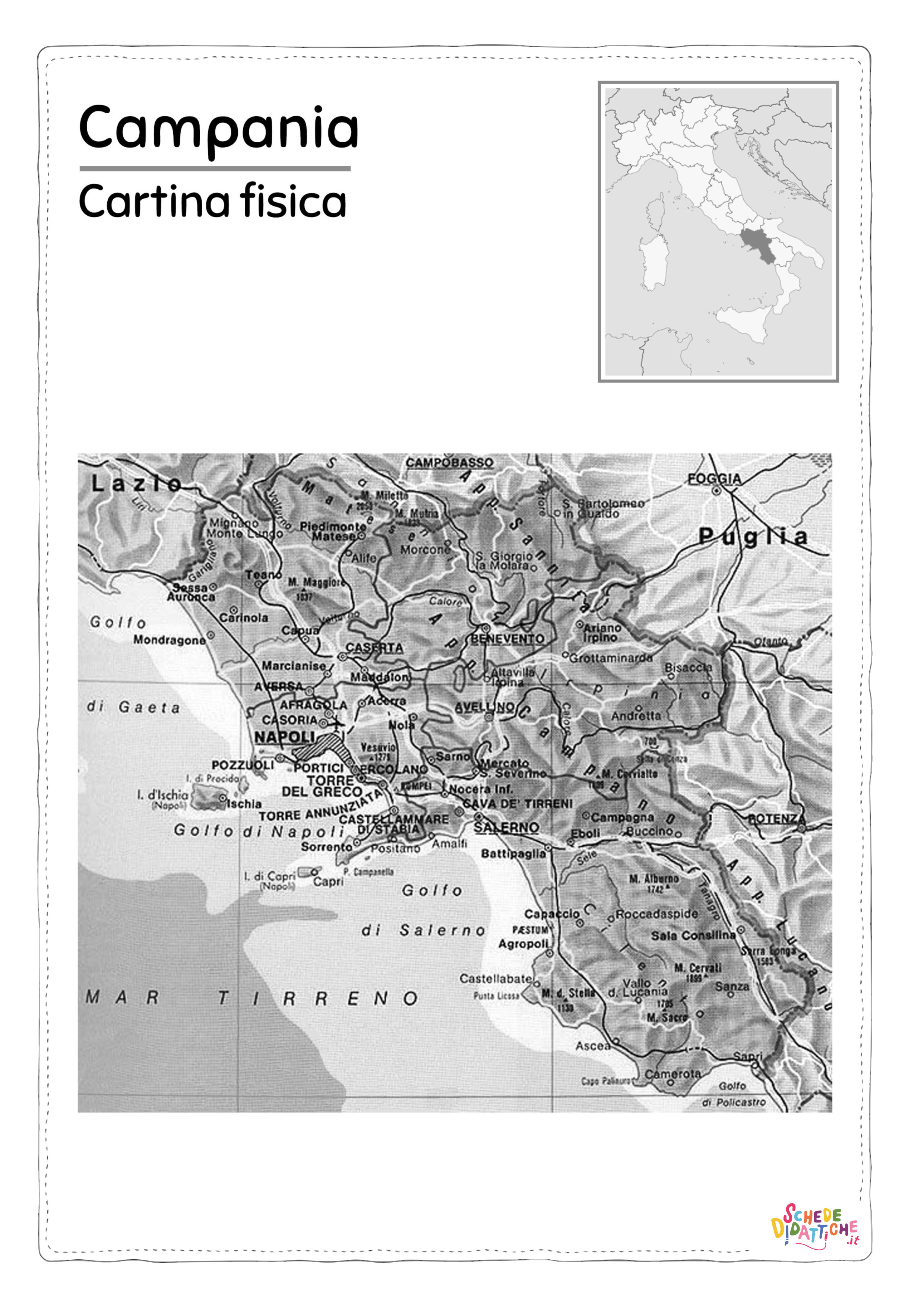 Disegno "campania cartina fisica bn" campania cartina fisica bn