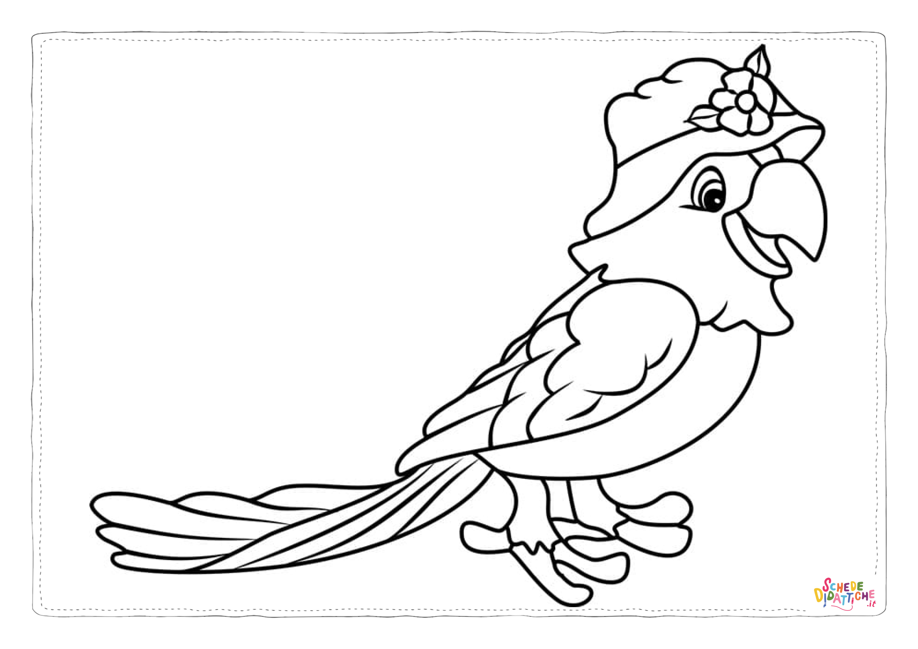 Disegno "Disegno di pappagallo da stampare e colorare 54" Disegno di pappagallo da stampare e colorare 54