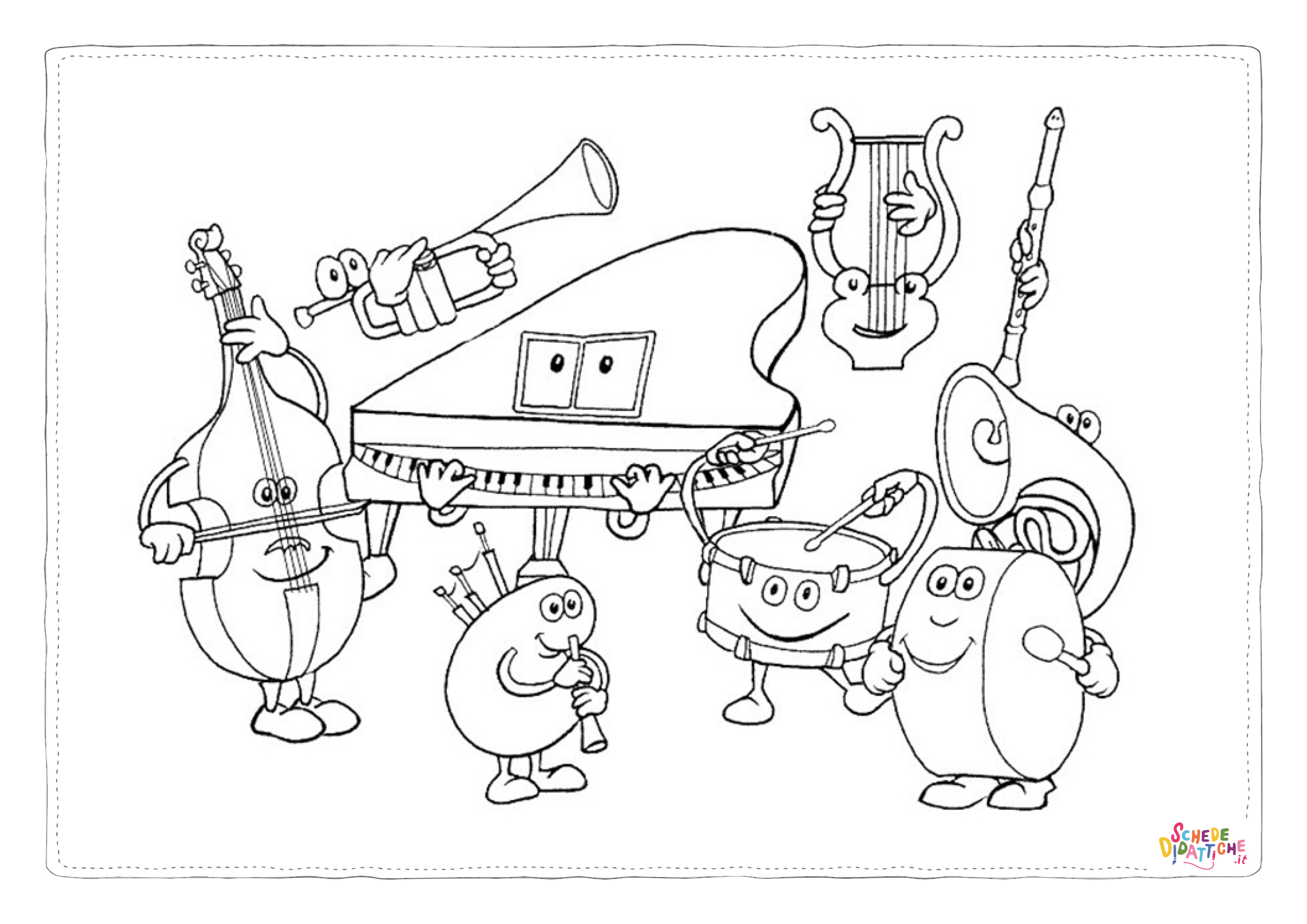 Disegno "Disegno di strumento musicale da stampare e colorare 10" Disegno di strumento musicale da stampare e colorare 10