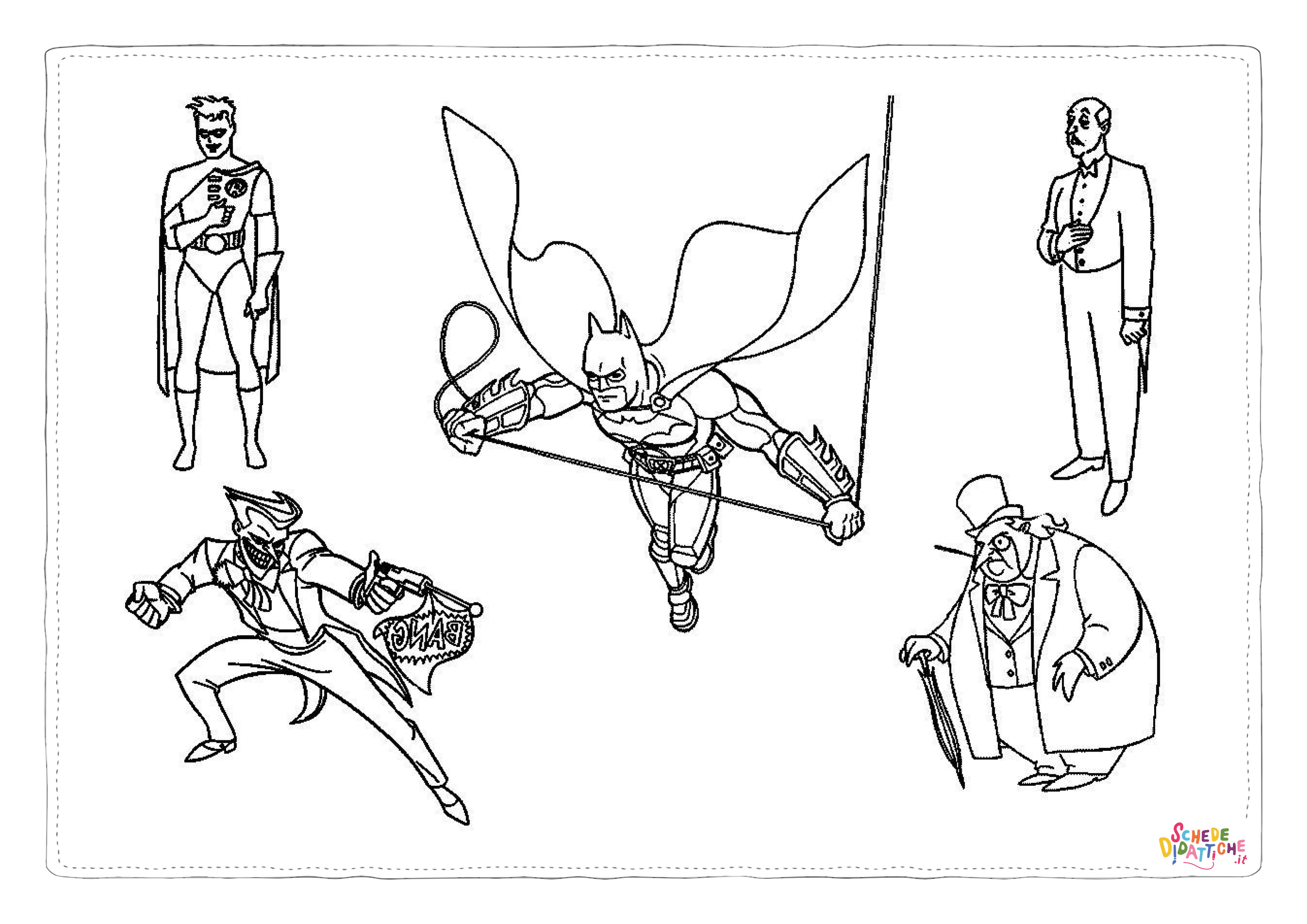 Disegno "Disegno di Batman e Robin da stampare e colorare 107" Disegno di Batman e Robin da stampare e colorare 107