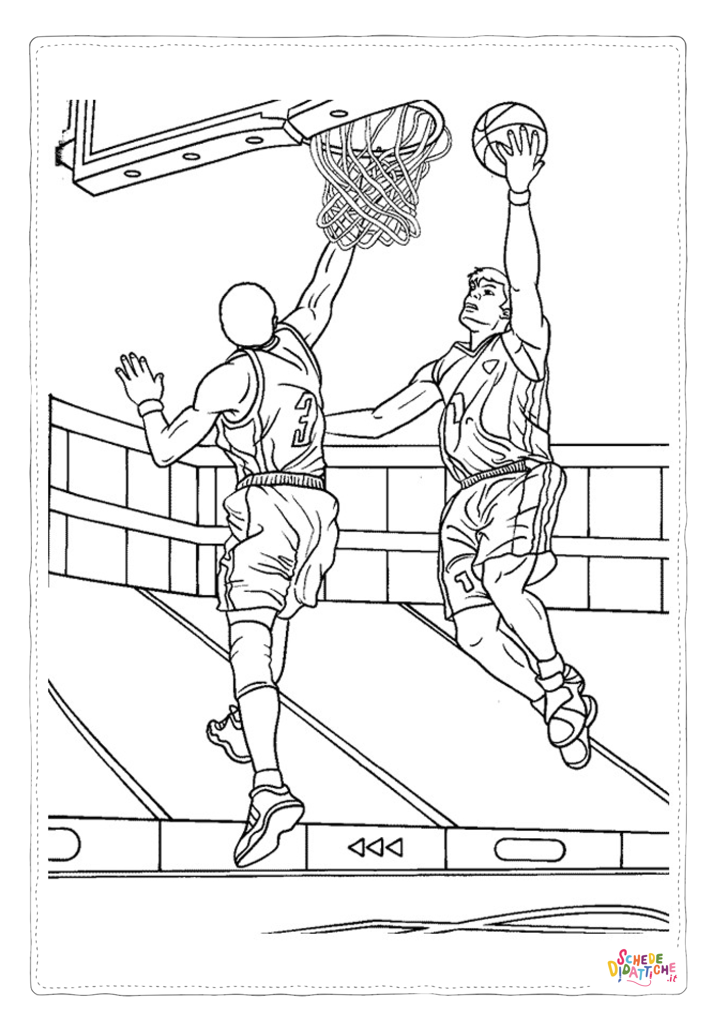 Disegno "Disegno di basket da stampare e colorare 36" Disegno di basket da stampare e colorare 36