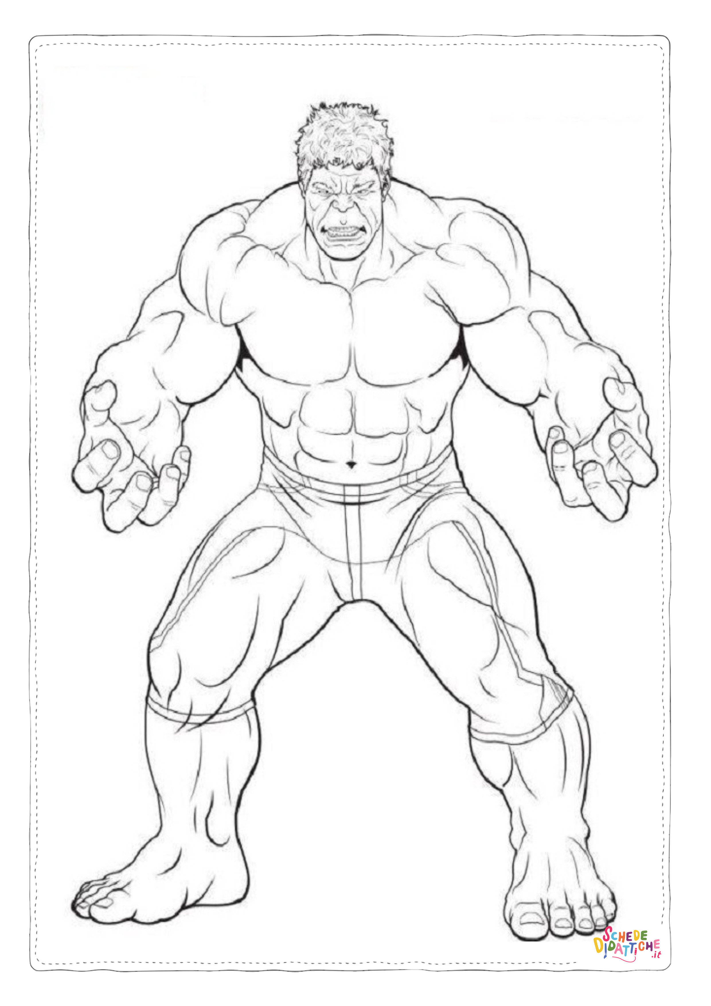 Disegno di Hulk da stampare e colorare