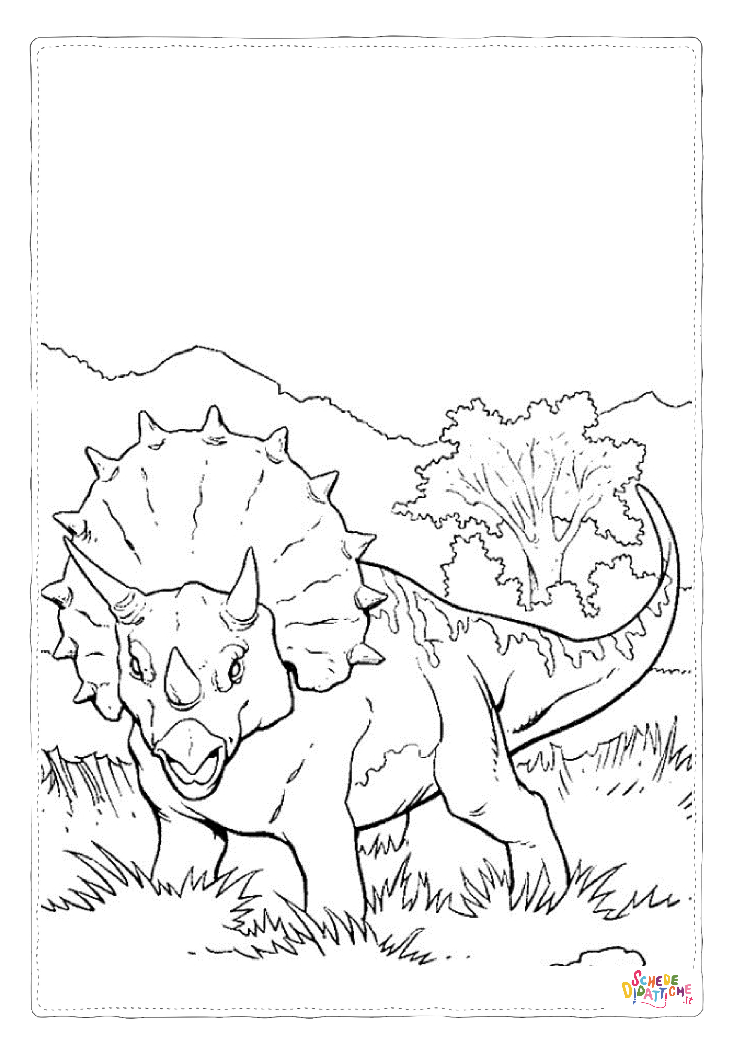 Disegno "Disegno di Triceratopo da stampare e colorare 3" Disegno di Triceratopo da stampare e colorare 3