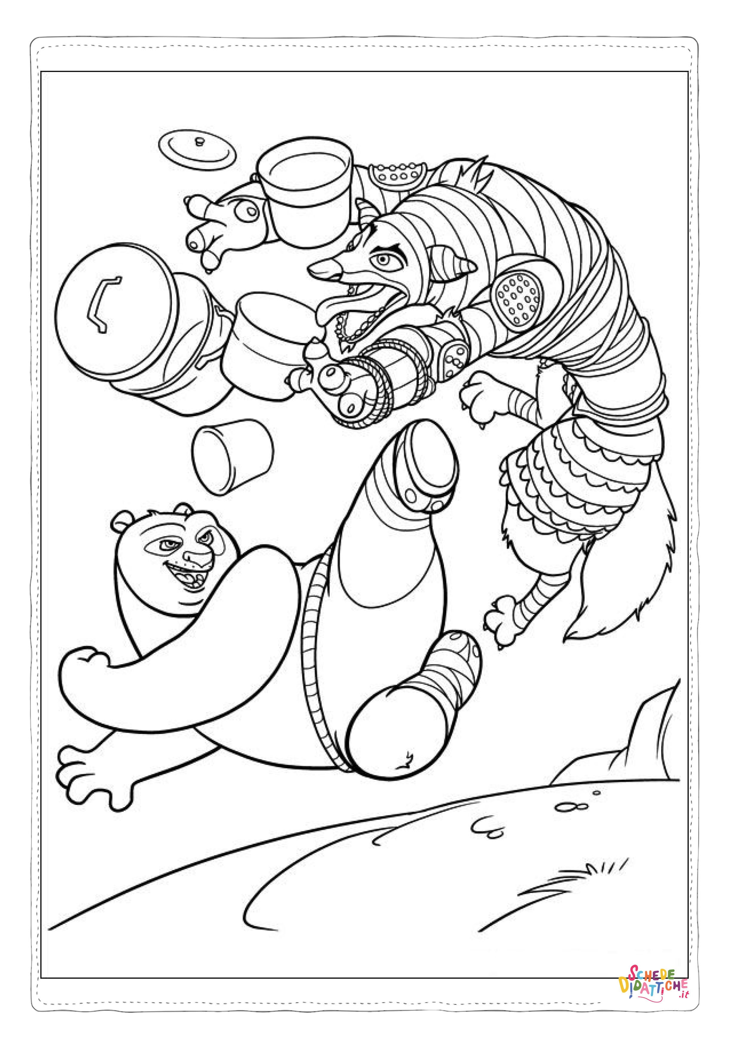 Disegno "Disegno di Kung Fu Panda da stampare e colorare 9" Disegno di Kung Fu Panda da stampare e colorare 9