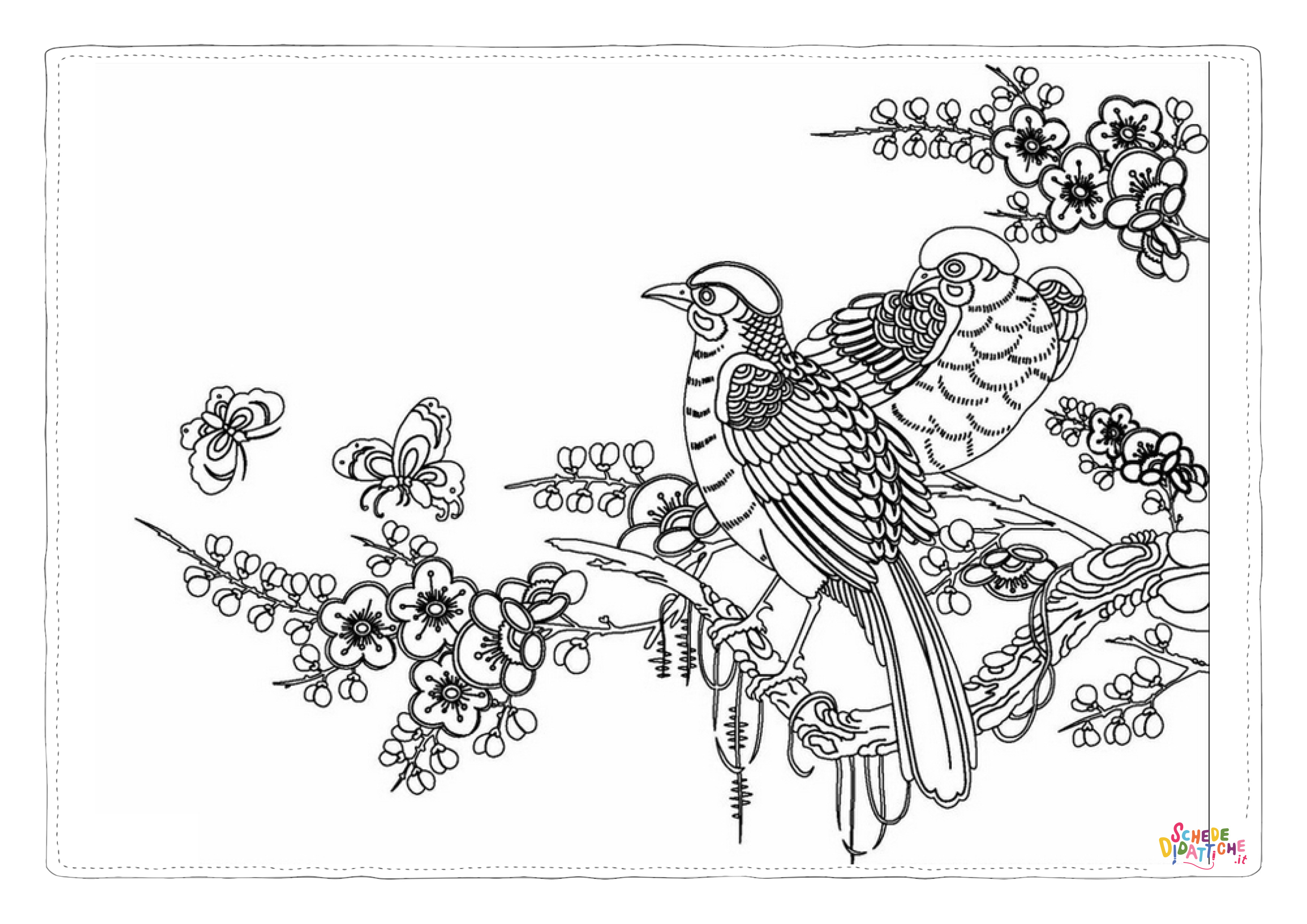 Disegno "Disegno di uccello da stampare e colorare 97" Disegno di uccello da stampare e colorare 97