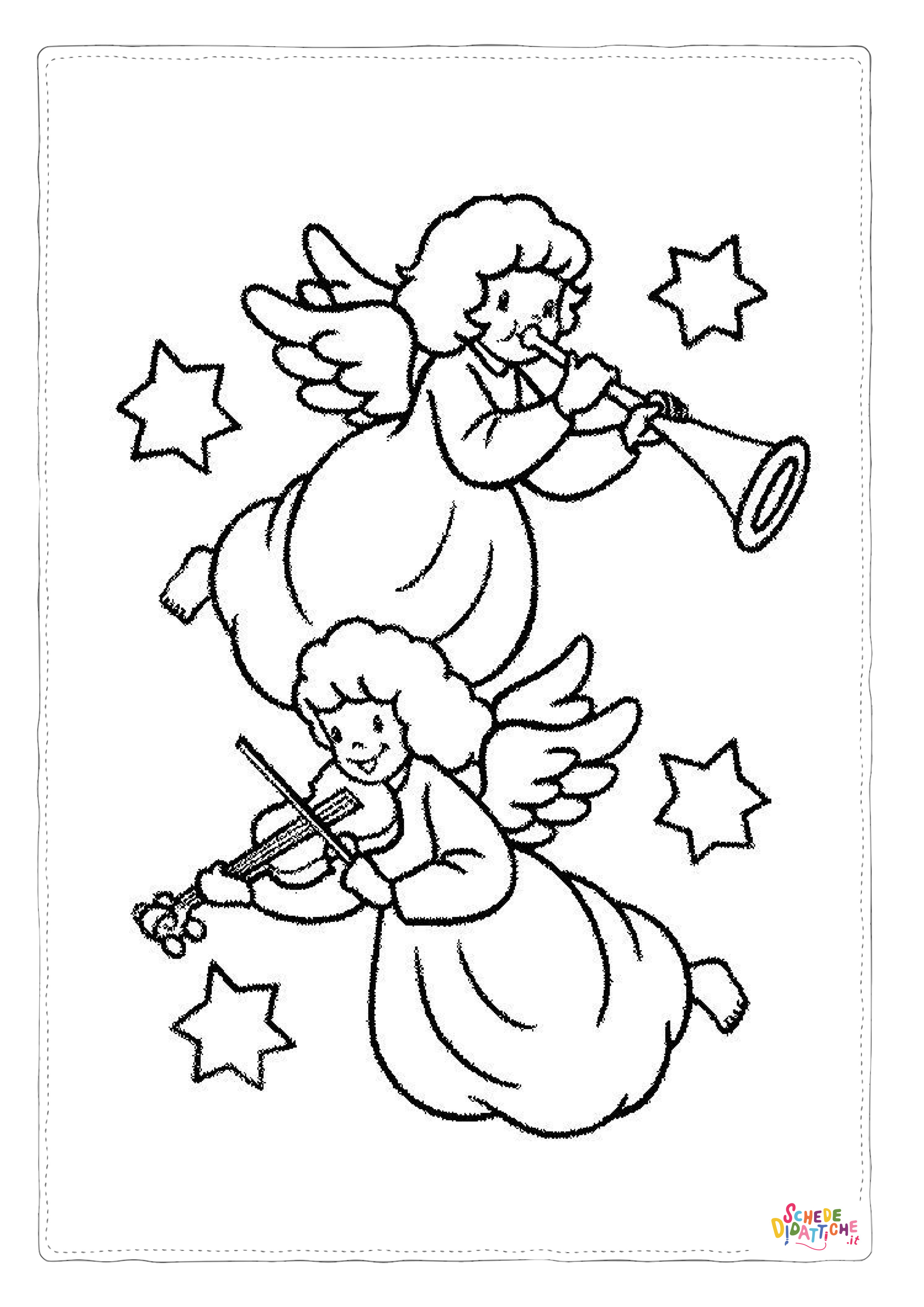 Disegno "Disegno di angelo da stampare e colorare 62" Disegno di angelo da stampare e colorare 62