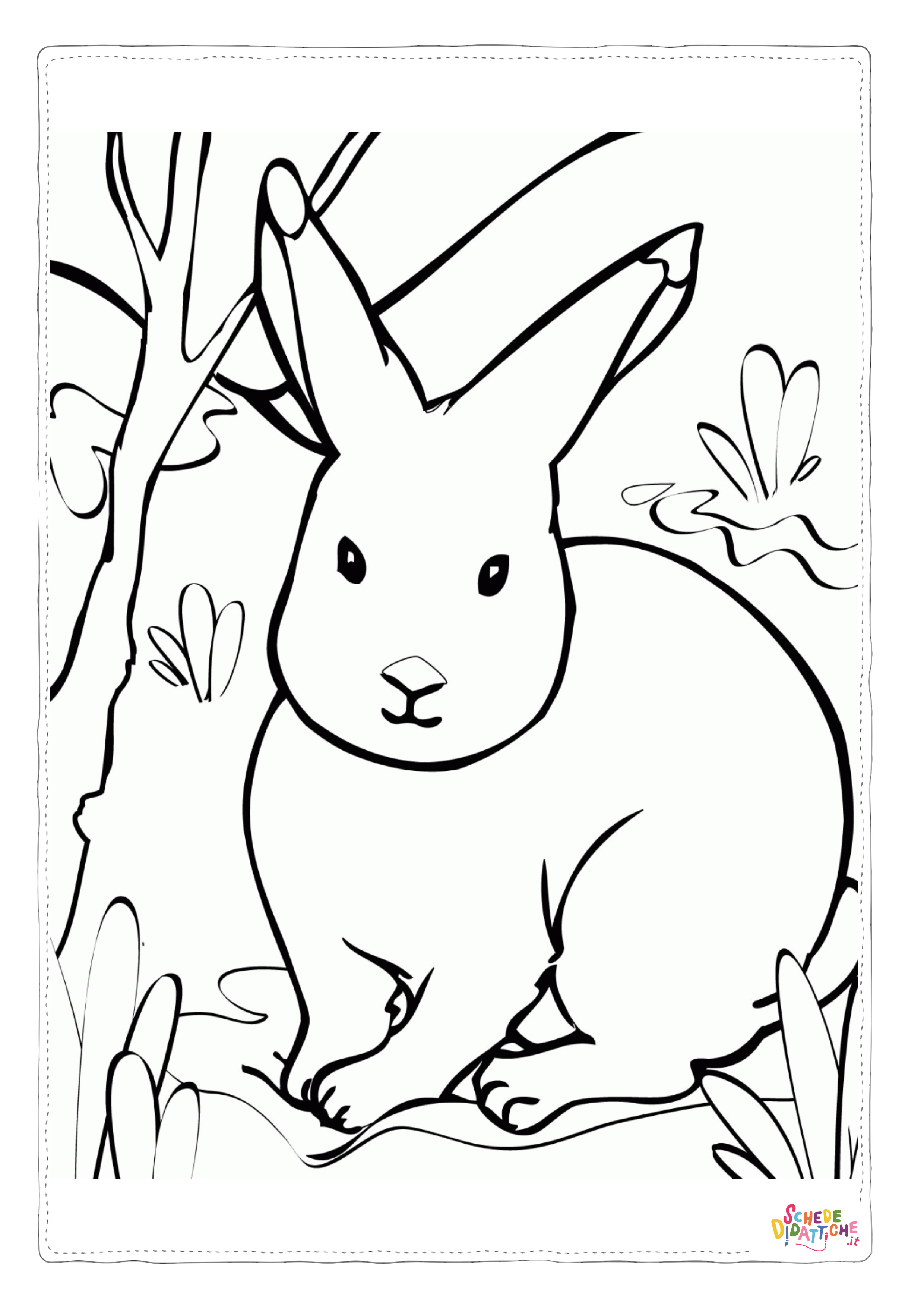 Disegno "Disegno di coniglio da stampare e colorare 113" Disegno di coniglio da stampare e colorare 113