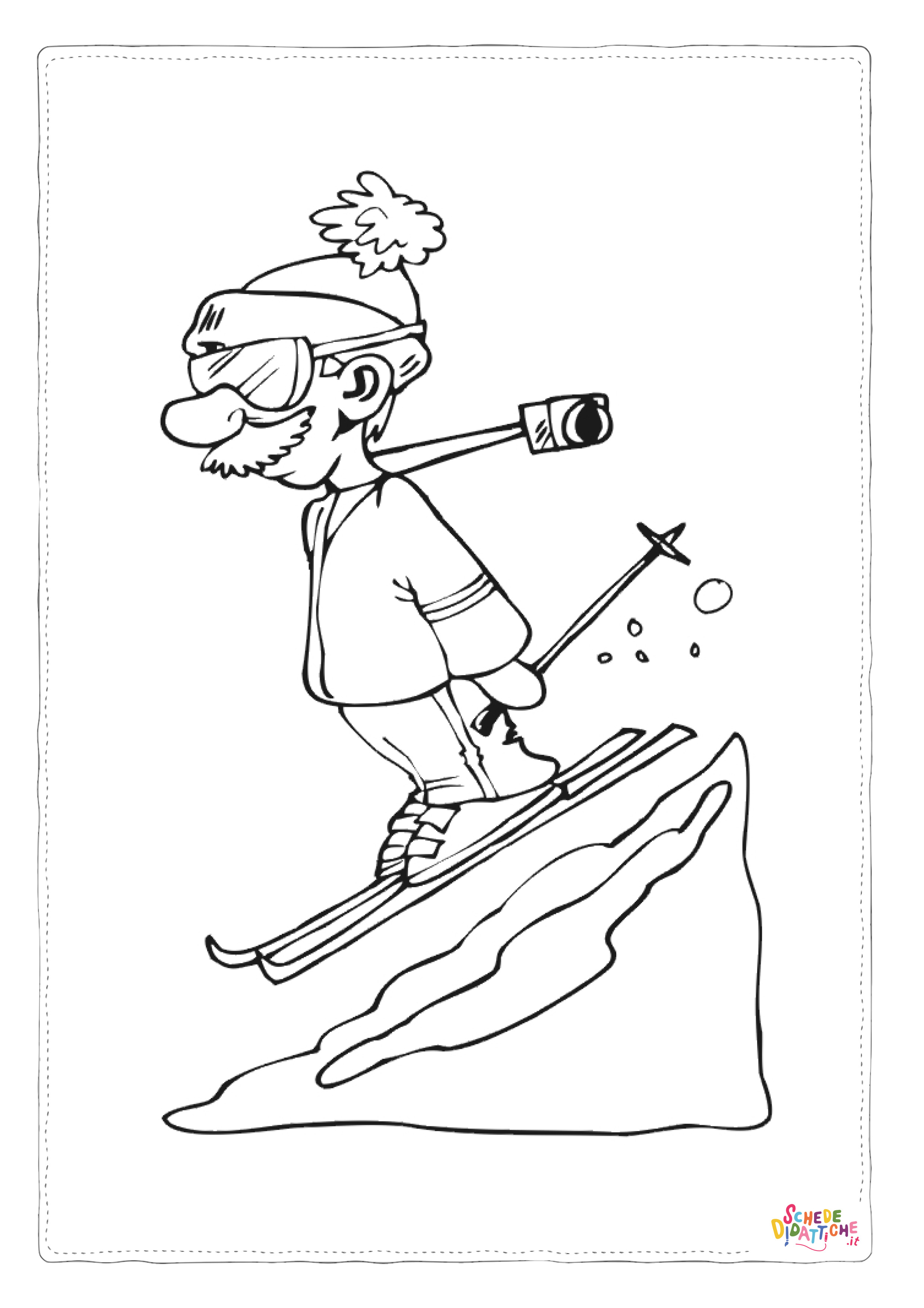 Disegno "Disegno di sci da stampare e colorare 28" Disegno di sci da stampare e colorare 28