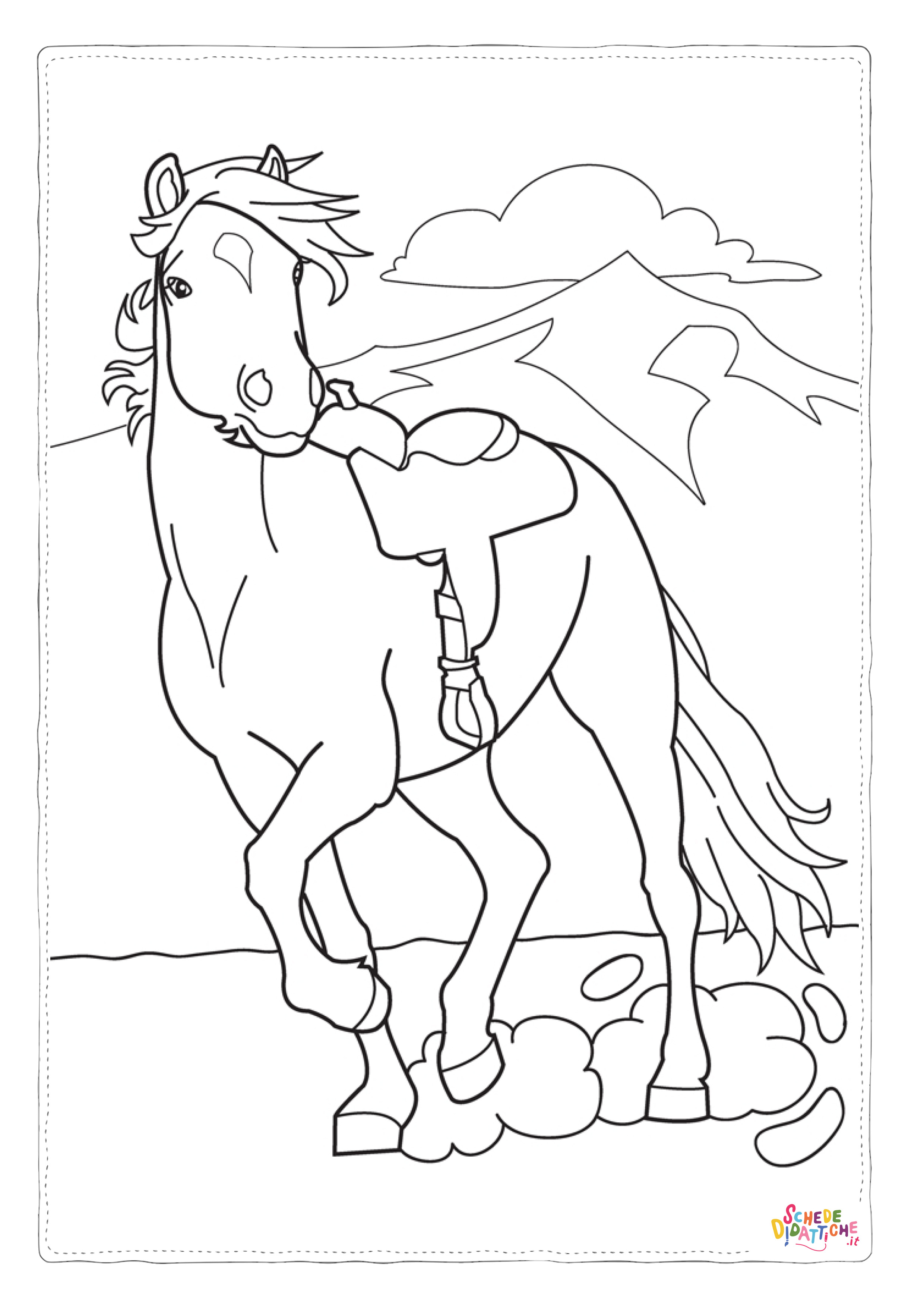 Disegno "Disegno di cavallo da stampare e colorare 173" Disegno di cavallo da stampare e colorare 173