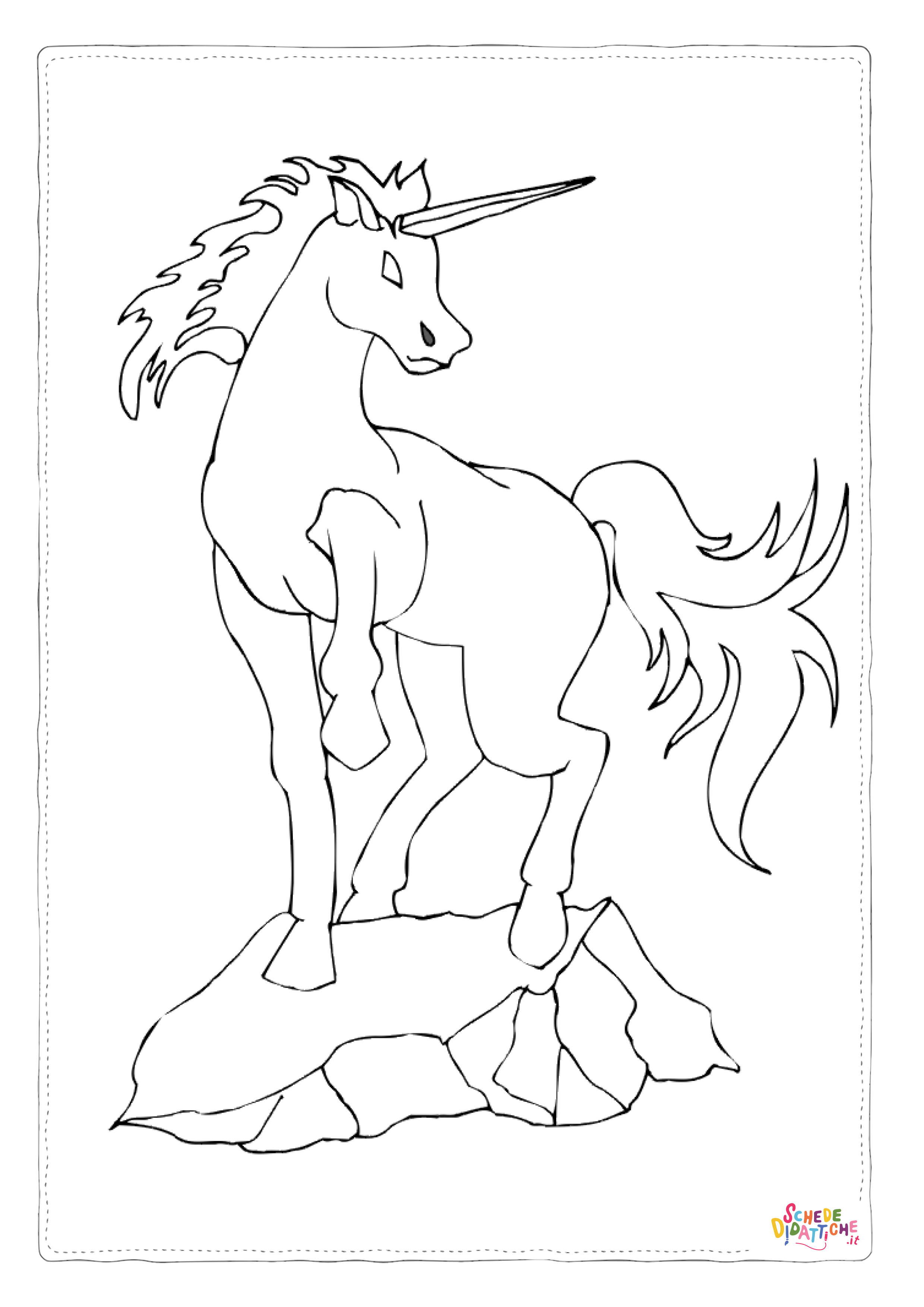 Disegno "Disegno di unicorno da stampare e colorare 164" Disegno di unicorno da stampare e colorare 164