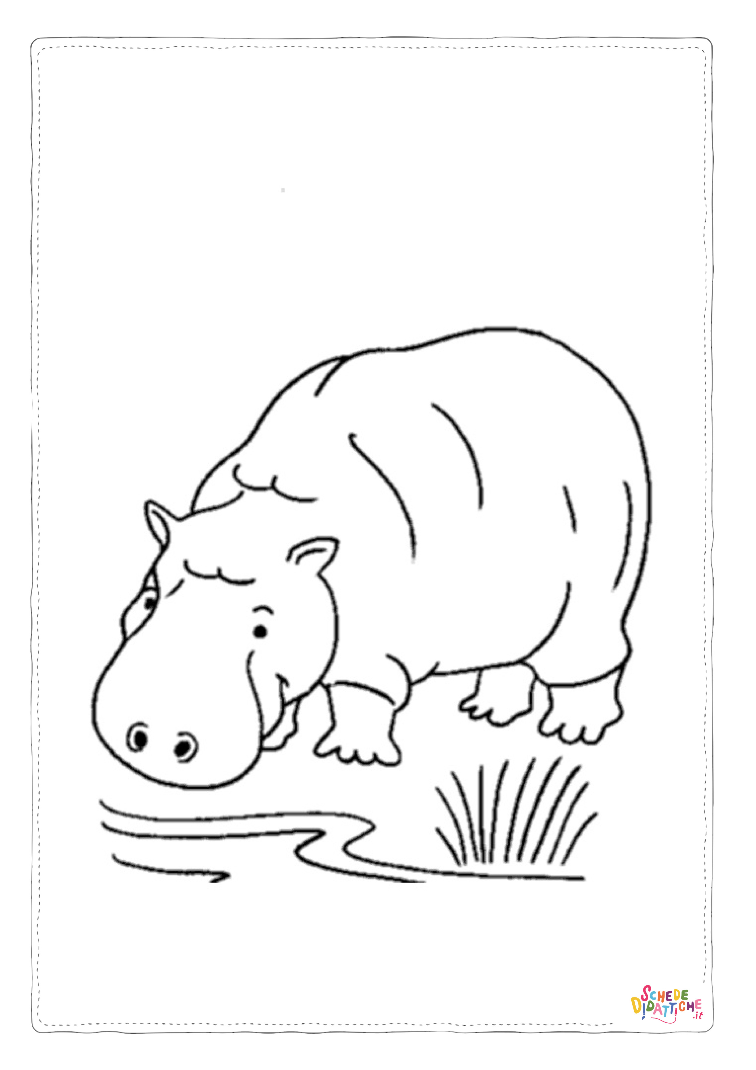 Disegno di ippopotamo da stampare e colorare 29