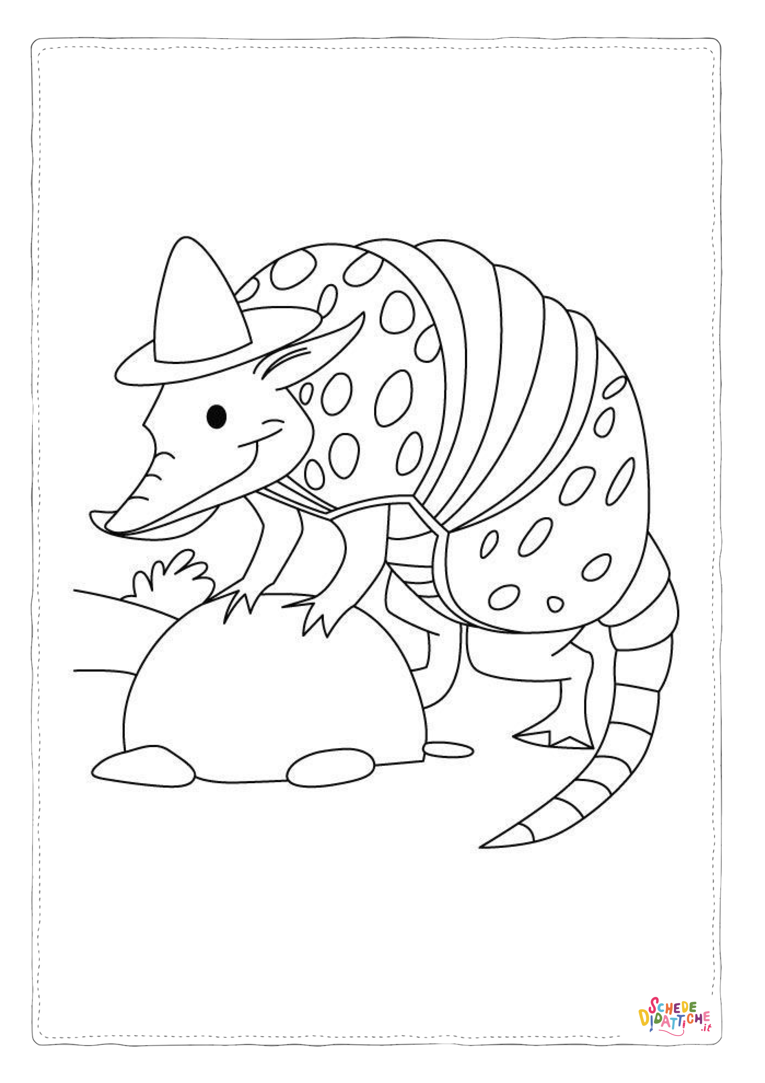Disegno di armadillo da stampare e colorare 8