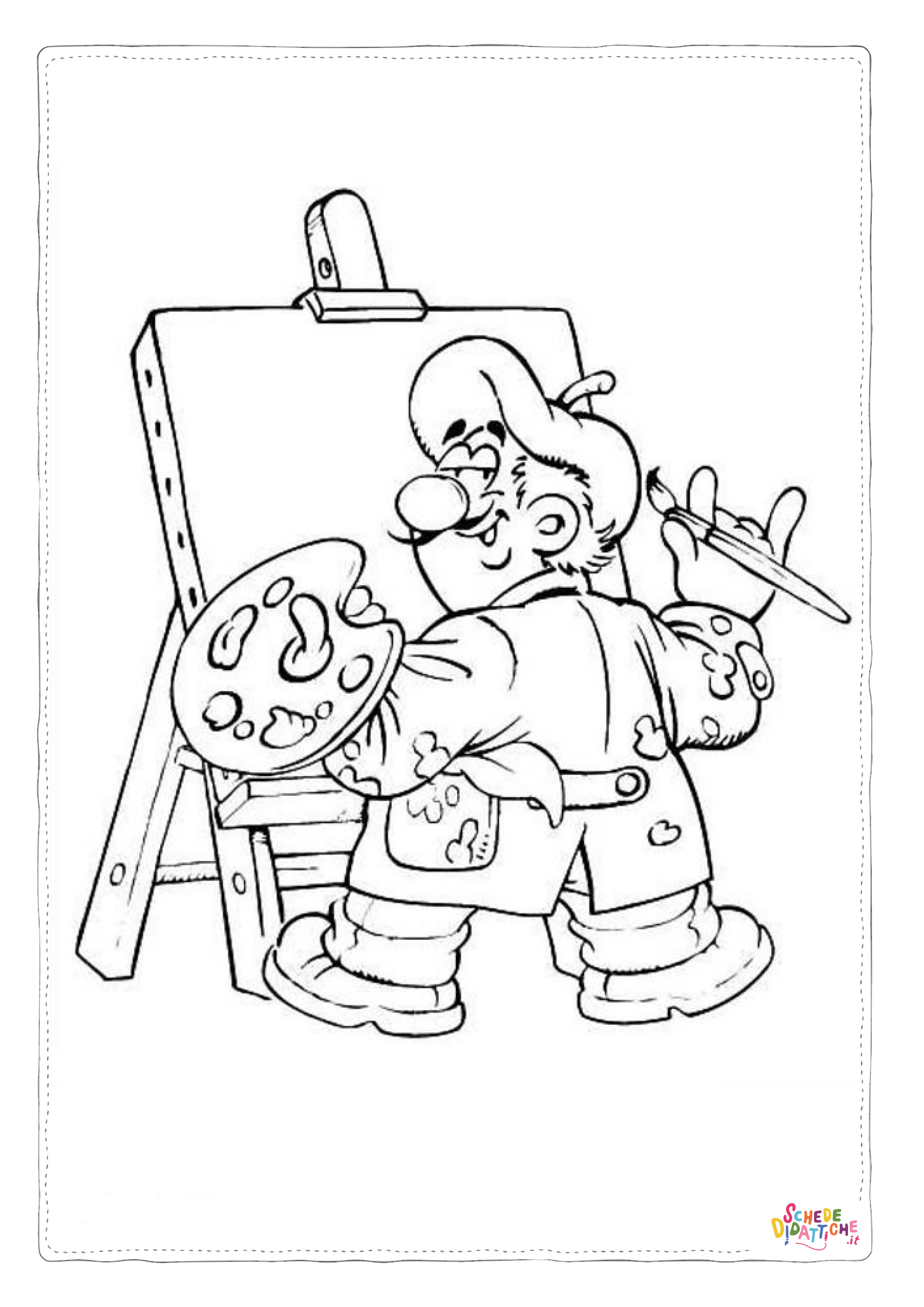 Disegno "Disegno di artista da stampare e colorare" Disegno di artista da stampare e colorare