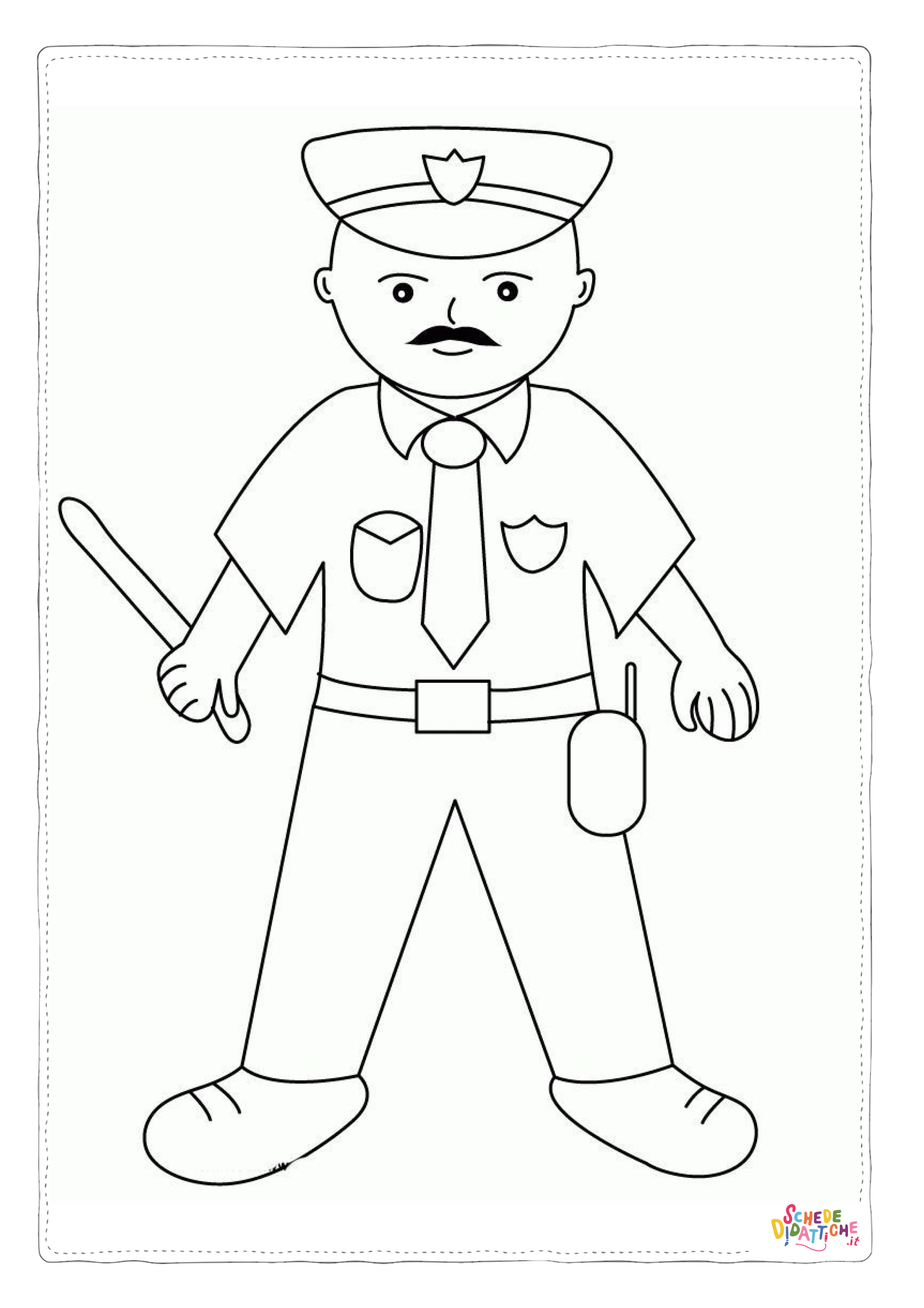 Disegno "Disegno di poliziotto da stampare e colorare 43" Disegno di poliziotto da stampare e colorare 43