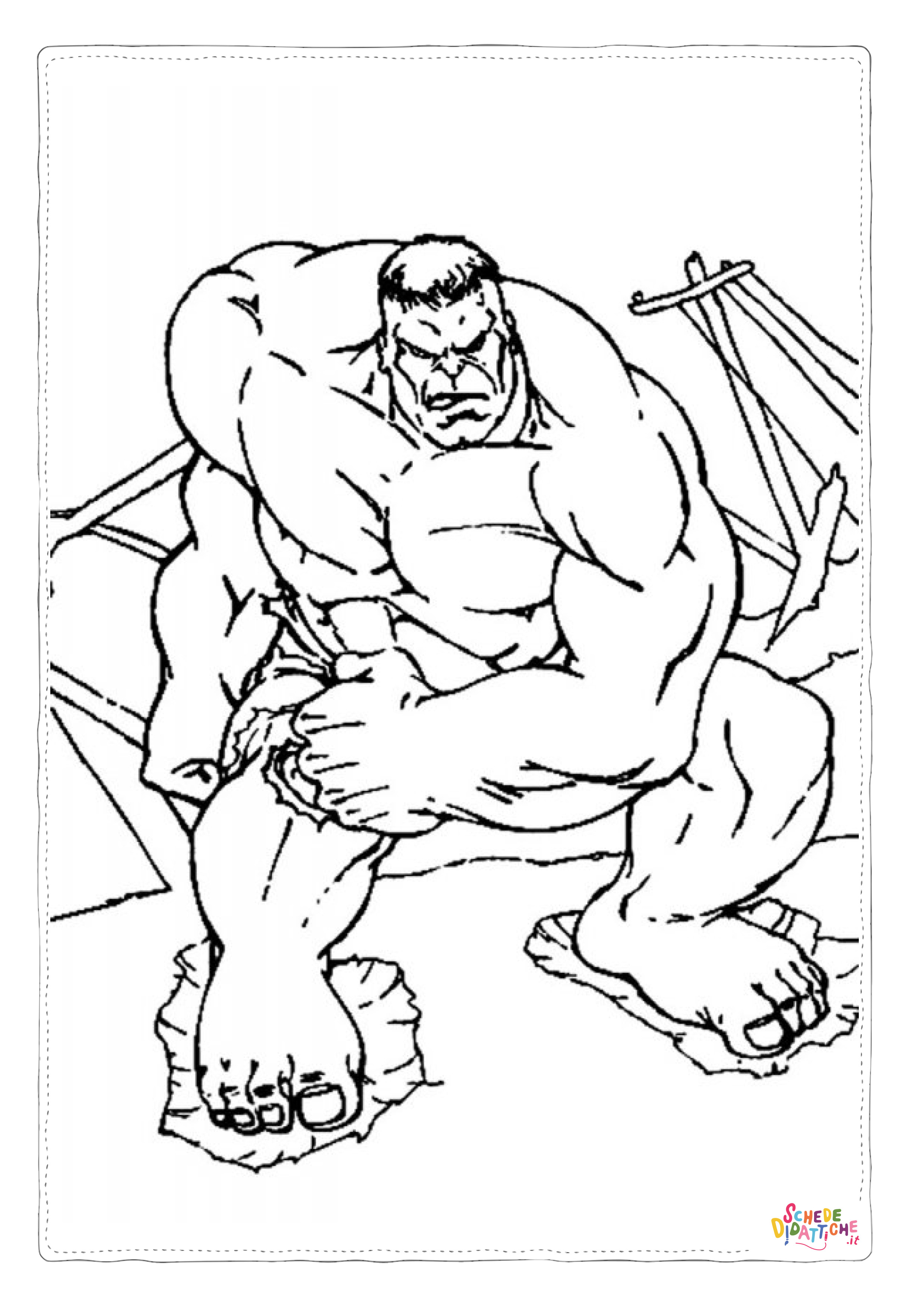 Disegno "Disegno di Hulk da stampare e colorare 88" Disegno di Hulk da stampare e colorare 88