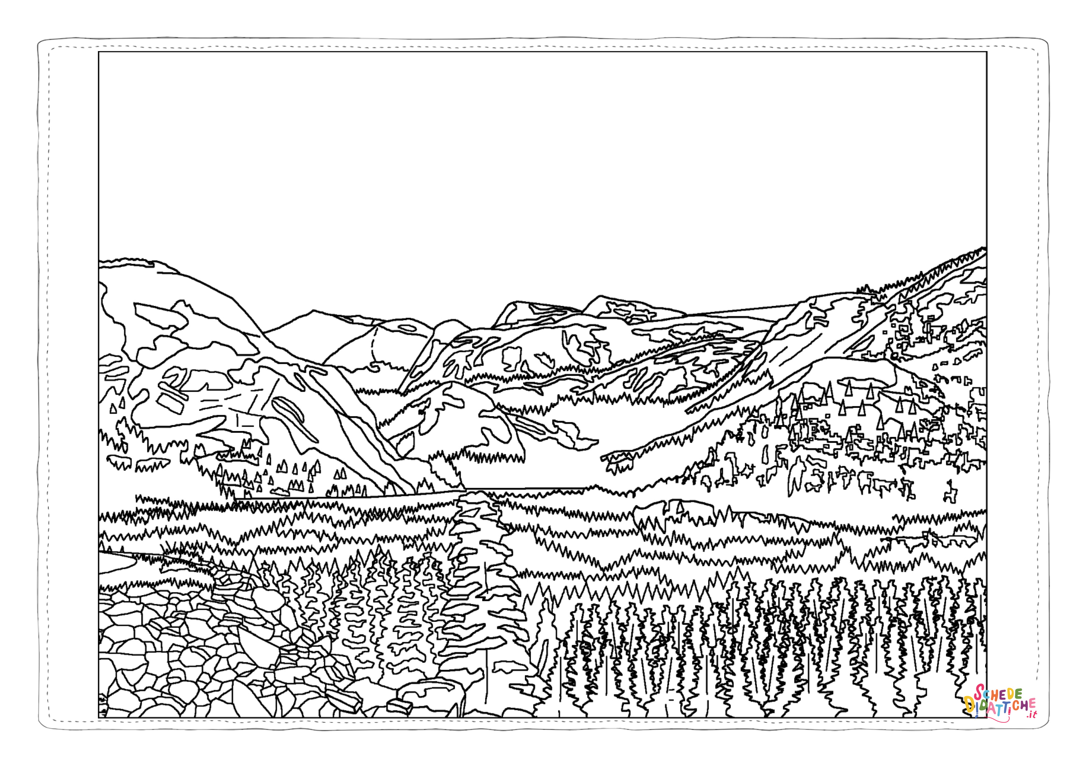 Disegno "Disegno di paesaggio da stampare e colorare 25" Disegno di paesaggio da stampare e colorare 25